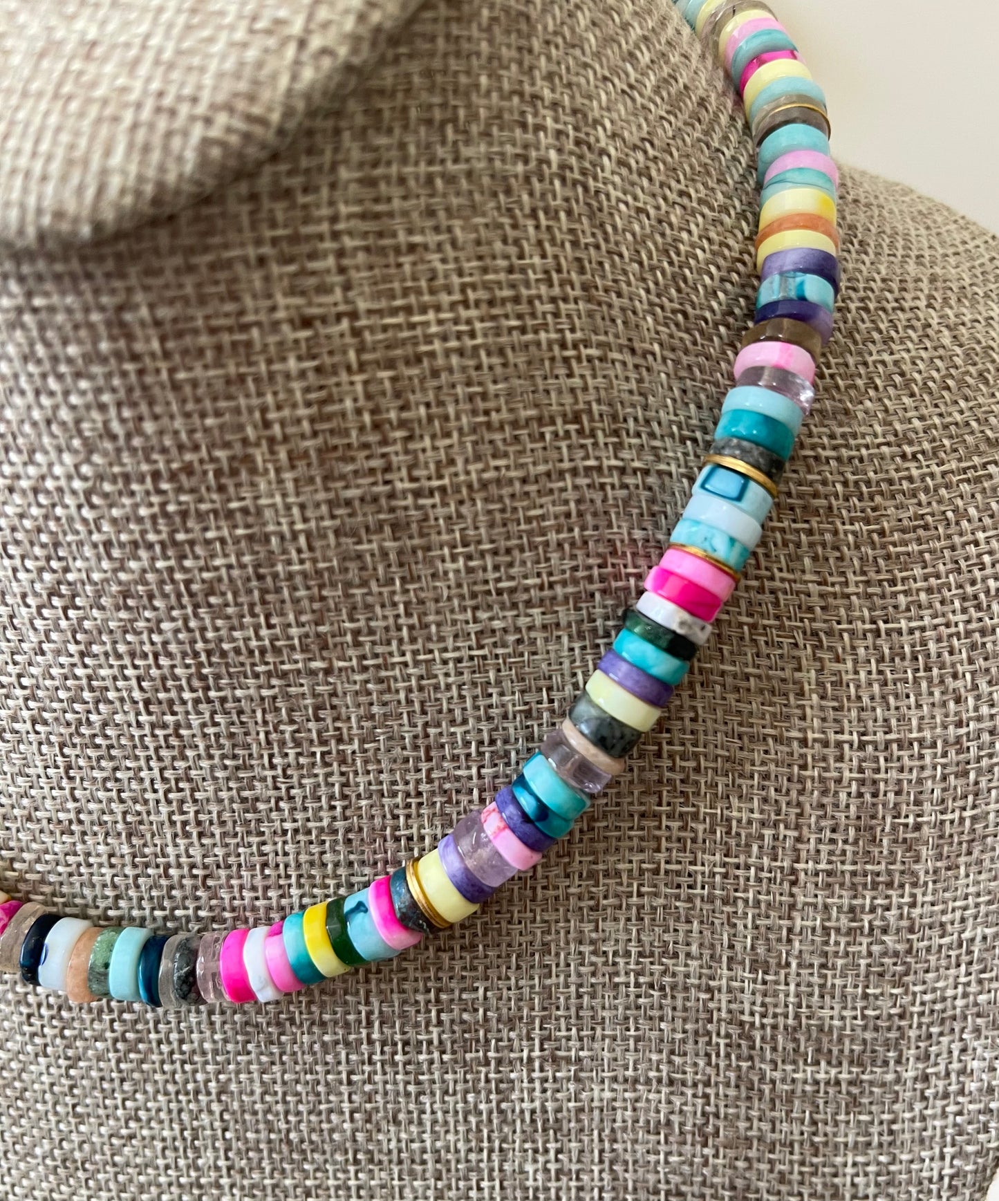 Confetti Coast Necklace: Multi Mixed Gemstones in beautiful bright tones One with Gold accents & One with Silver