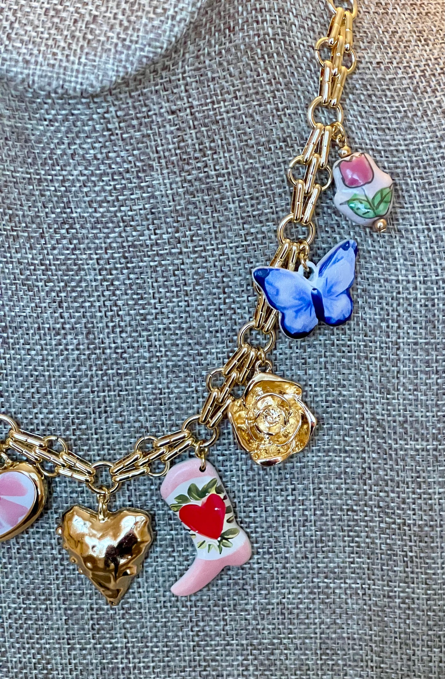 The Caroline Necklace: OOAK Tarnish resistant chain w various fun charms