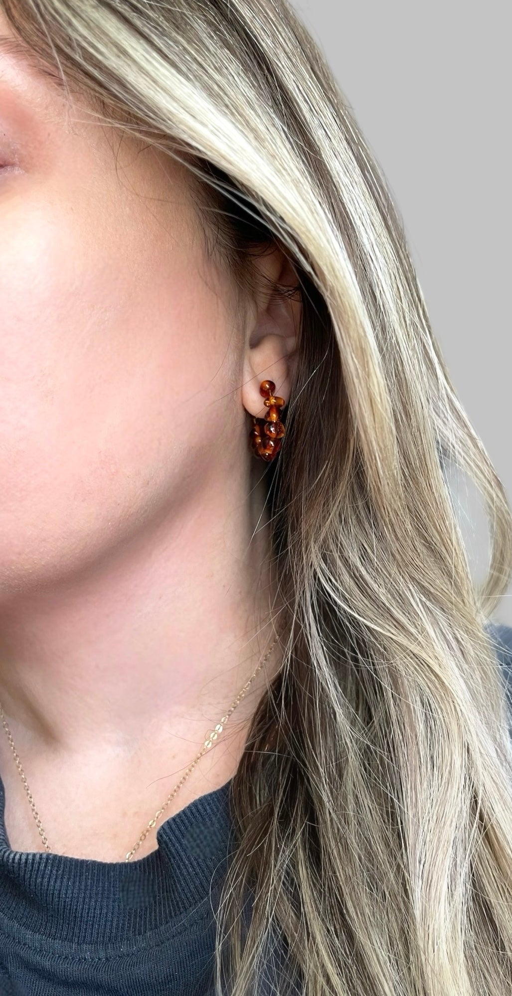 Amber Glow Earrings: Gold or Silver hoops with Baltic Amber Stones