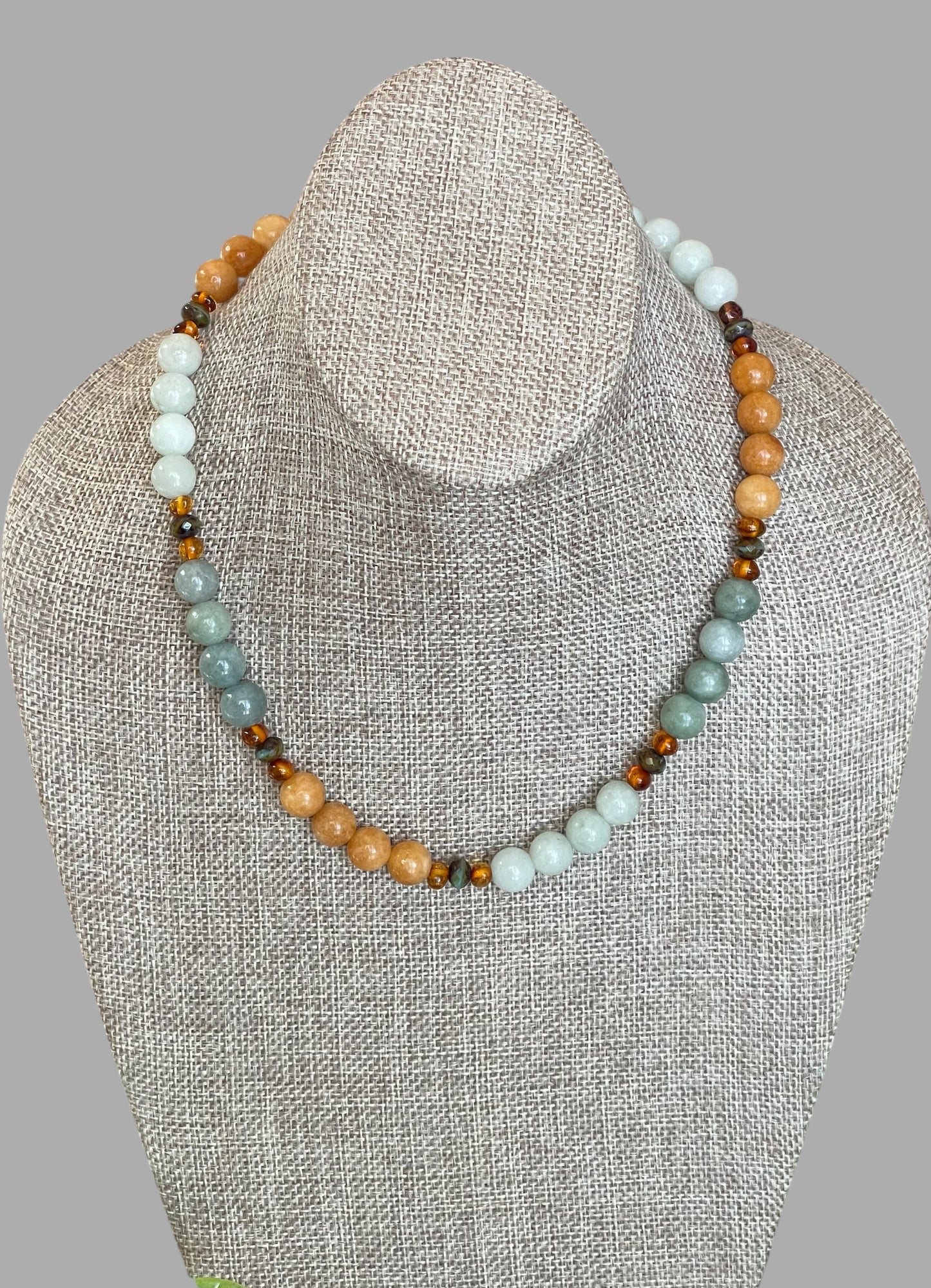 The Seraphina Necklace: Jade, Baltic Amber, and Czech glass