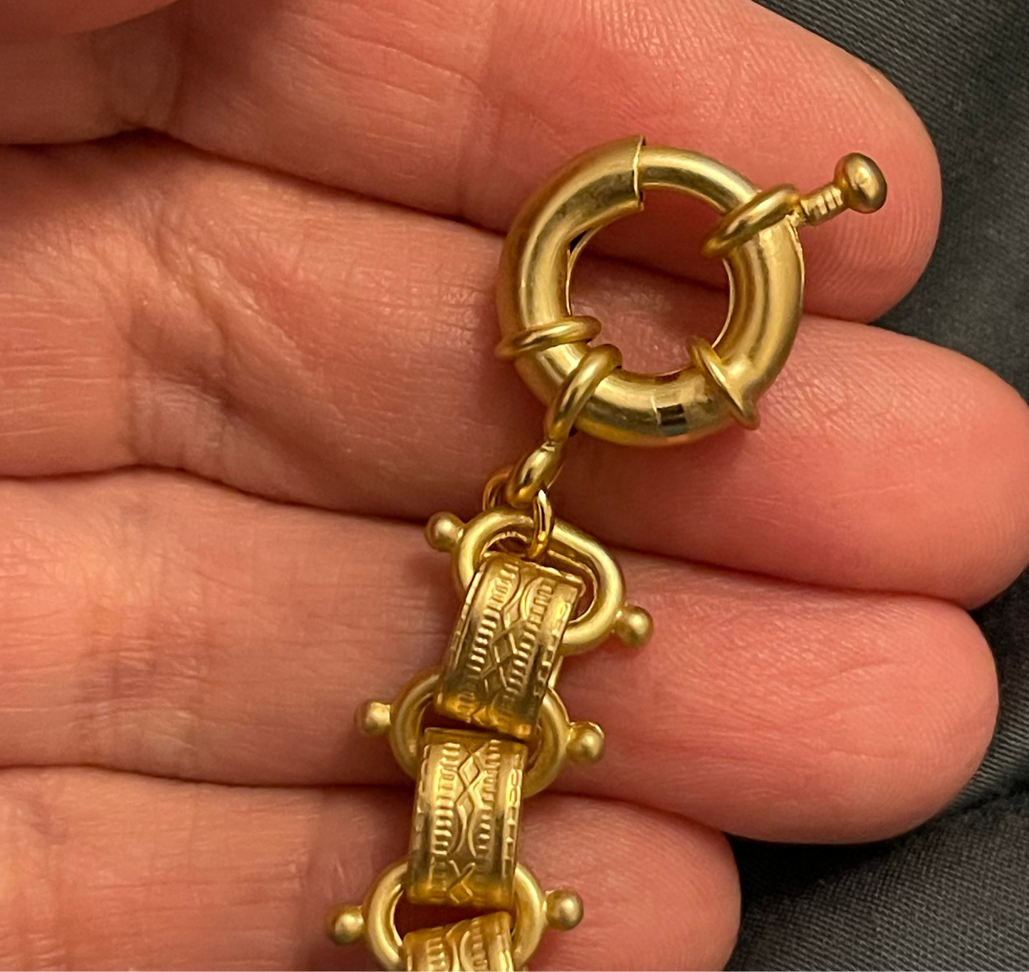 Book Chain Bracelet: Matte Gold Vintage Style Reproduction Chain
