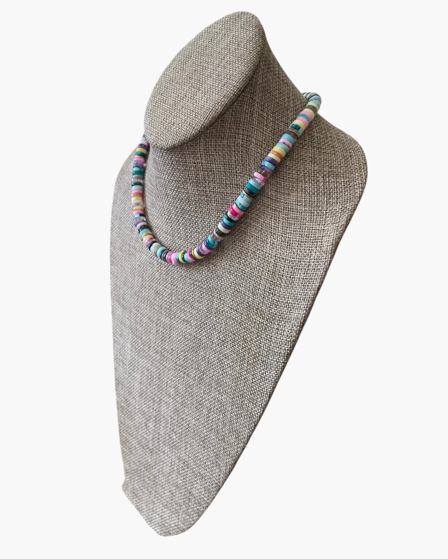 Confetti Coast Necklace: Multi Mixed Gemstones in beautiful bright tones One with Gold accents & One with Silver