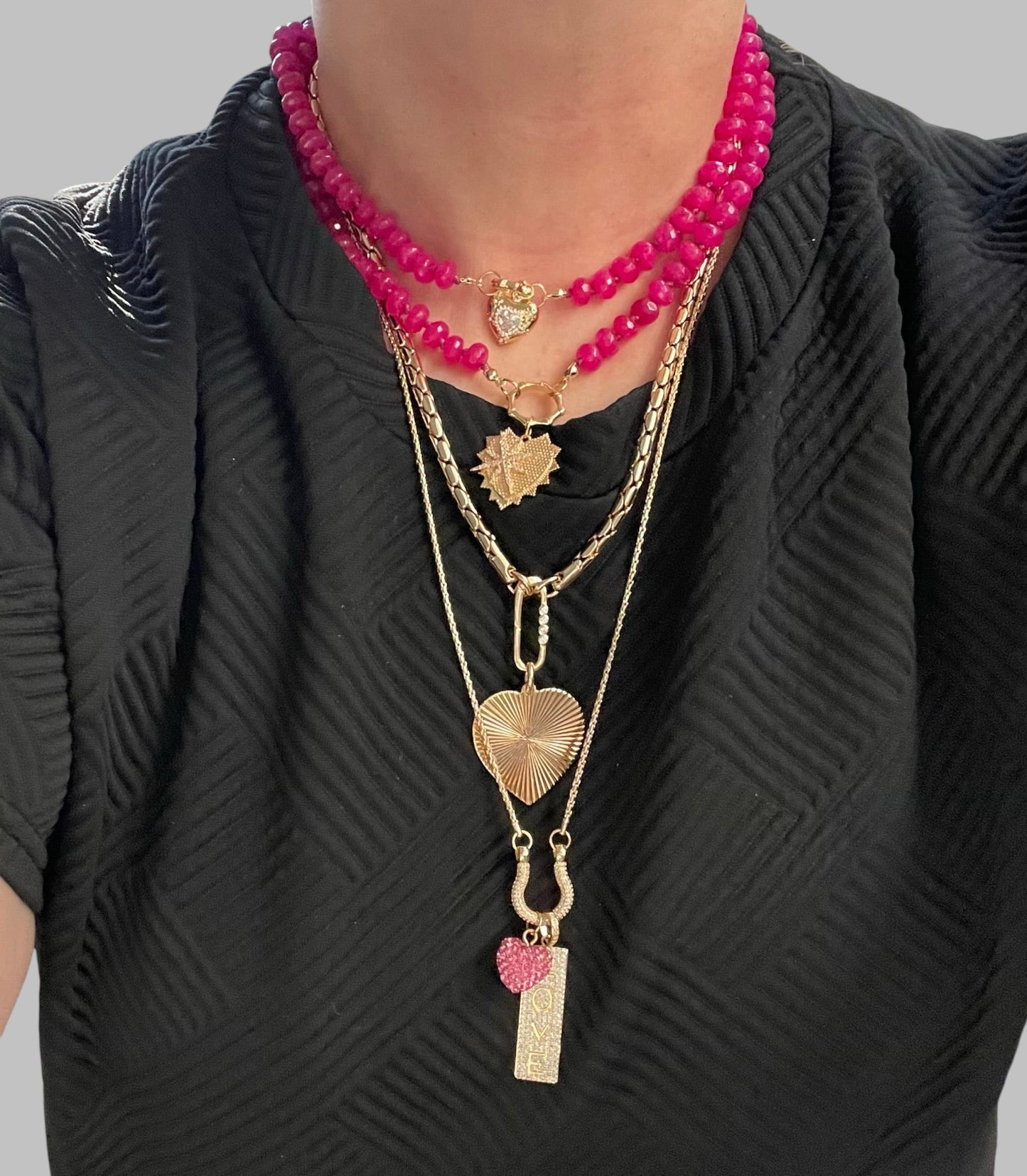OOAK Art Deco Heart Necklace: Thick Cobra chain made of high quality tarnish resistant gold plated brass, features a gorgeous Art Deco heart pendant. Gold Filled Push gate clasp with 4 Bezel set Cubic Zirconia accent stones