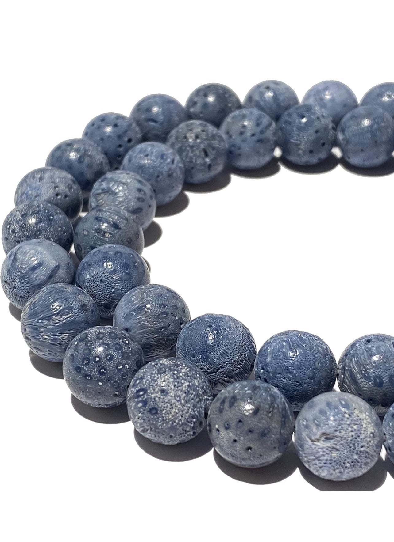 The Celestial Necklace: Indonesian Coral beads perfect for essential oil diffusing, Gold charms with CZ accents