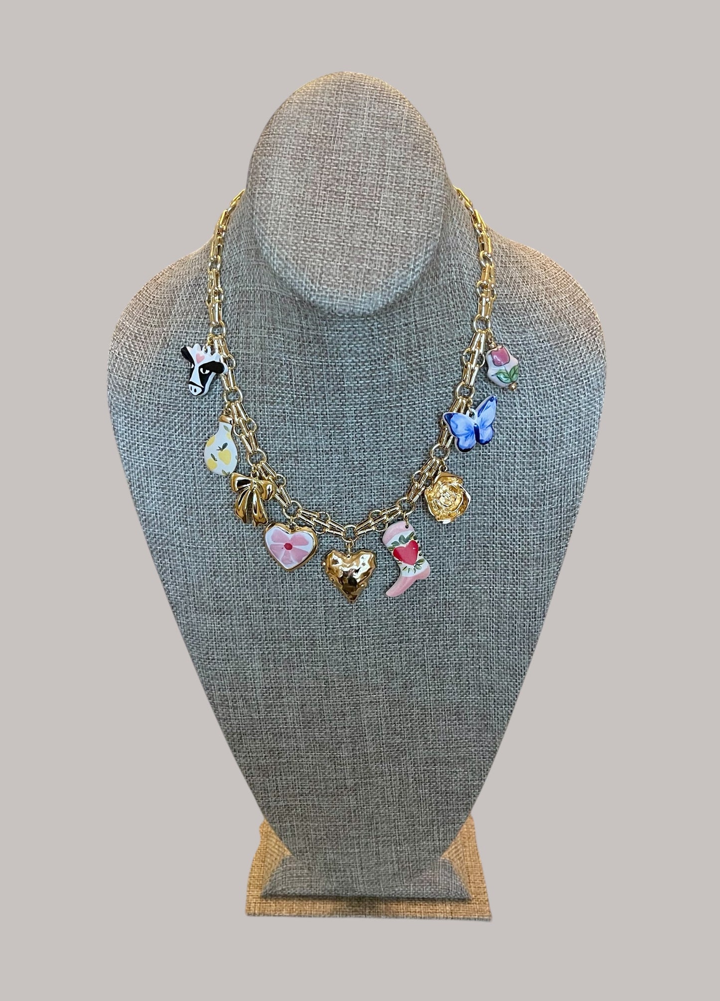 The Caroline Necklace: OOAK Tarnish resistant chain w various fun charms