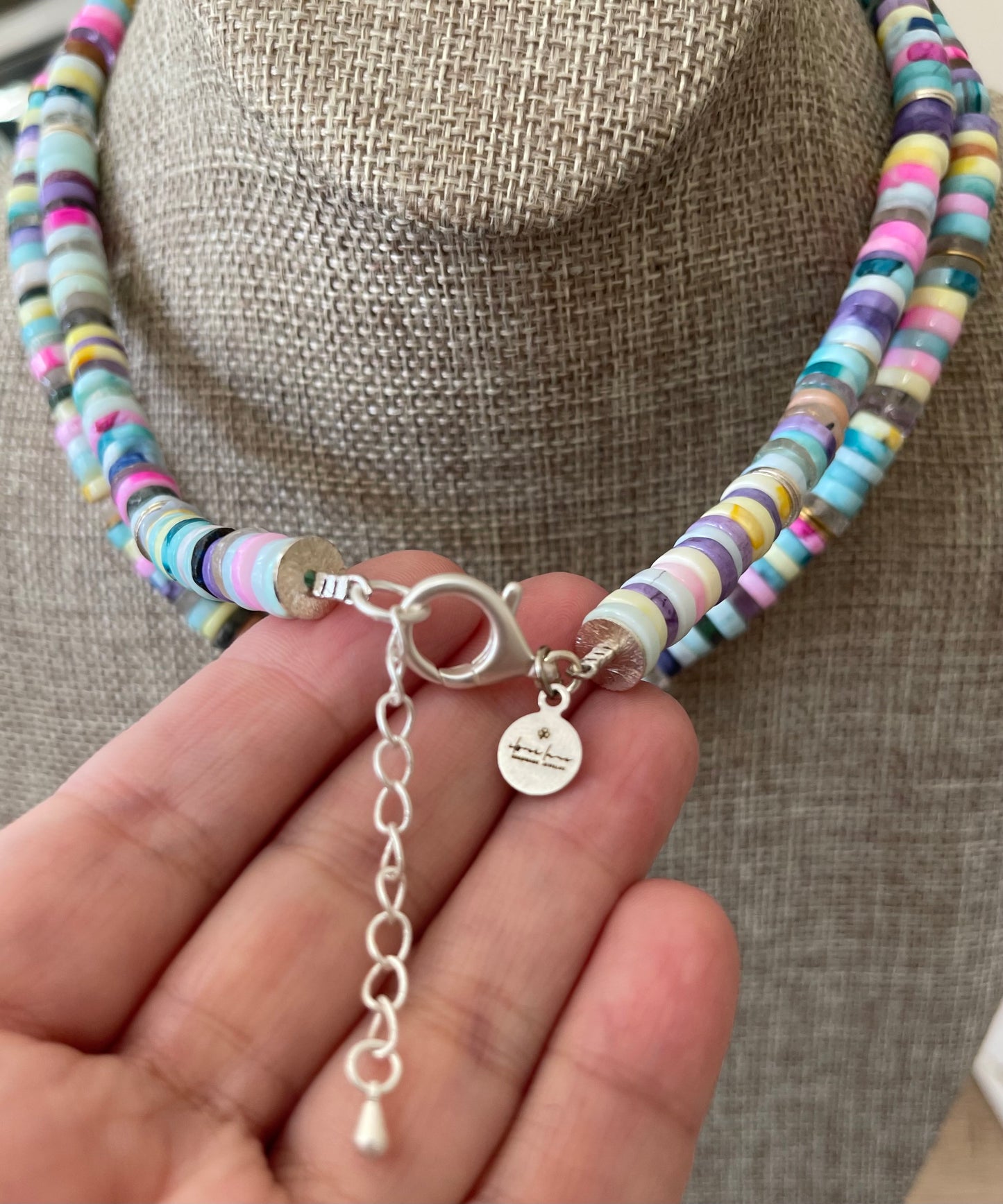 Confetti Coast Necklace: Multi Mixed Gemstones in beautiful bright tones One with Gold accents & One with Silver