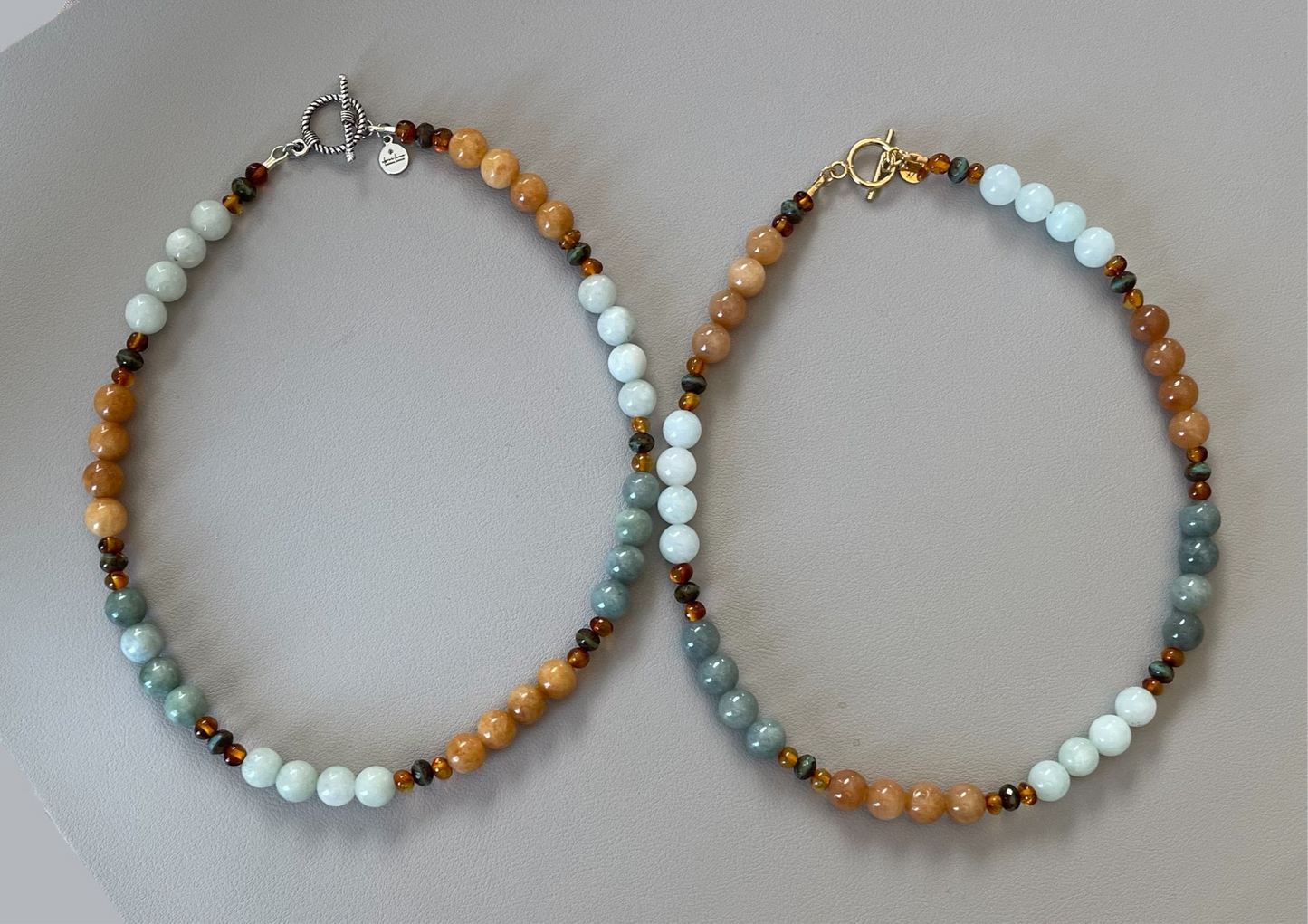 The Seraphina Necklace: Jade, Baltic Amber, and Czech glass