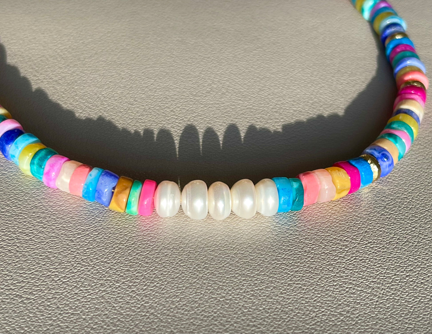 Summer Solstice Necklace: Opals, Agates, Jade & Pearls OOAK