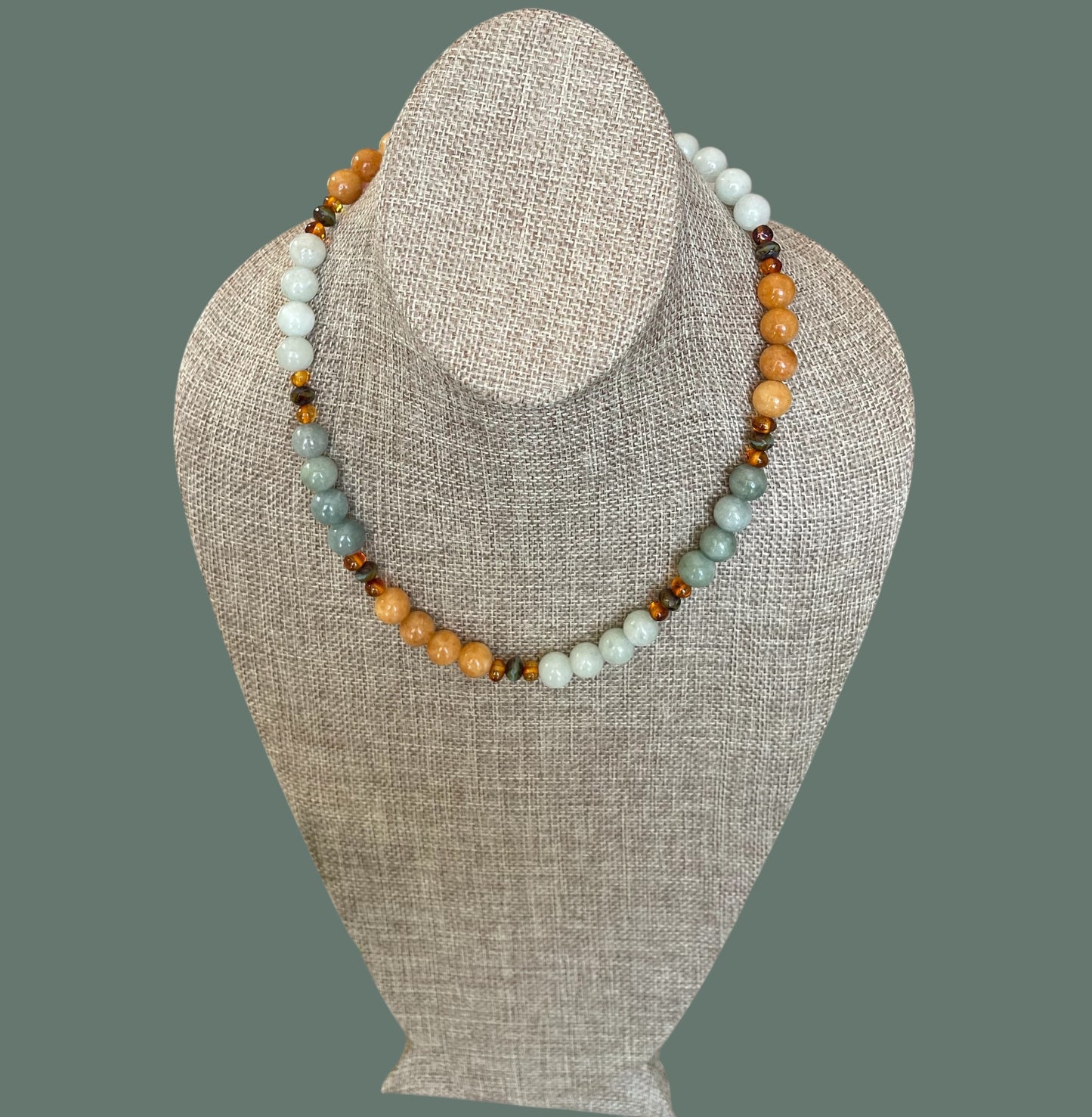The Seraphina Necklace: Jade, Baltic Amber, and Czech glass