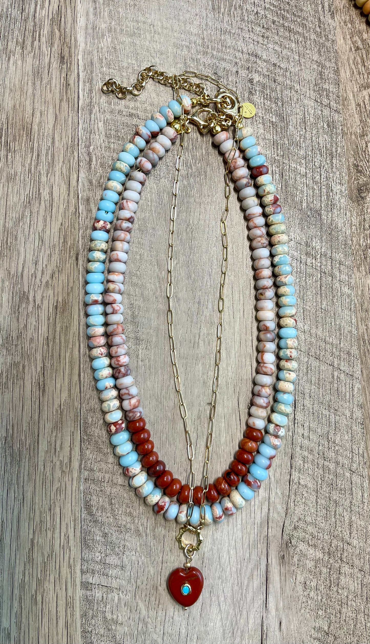 The Emperor’s Set: Natural stone Set with Gold Filled Chain Necklace