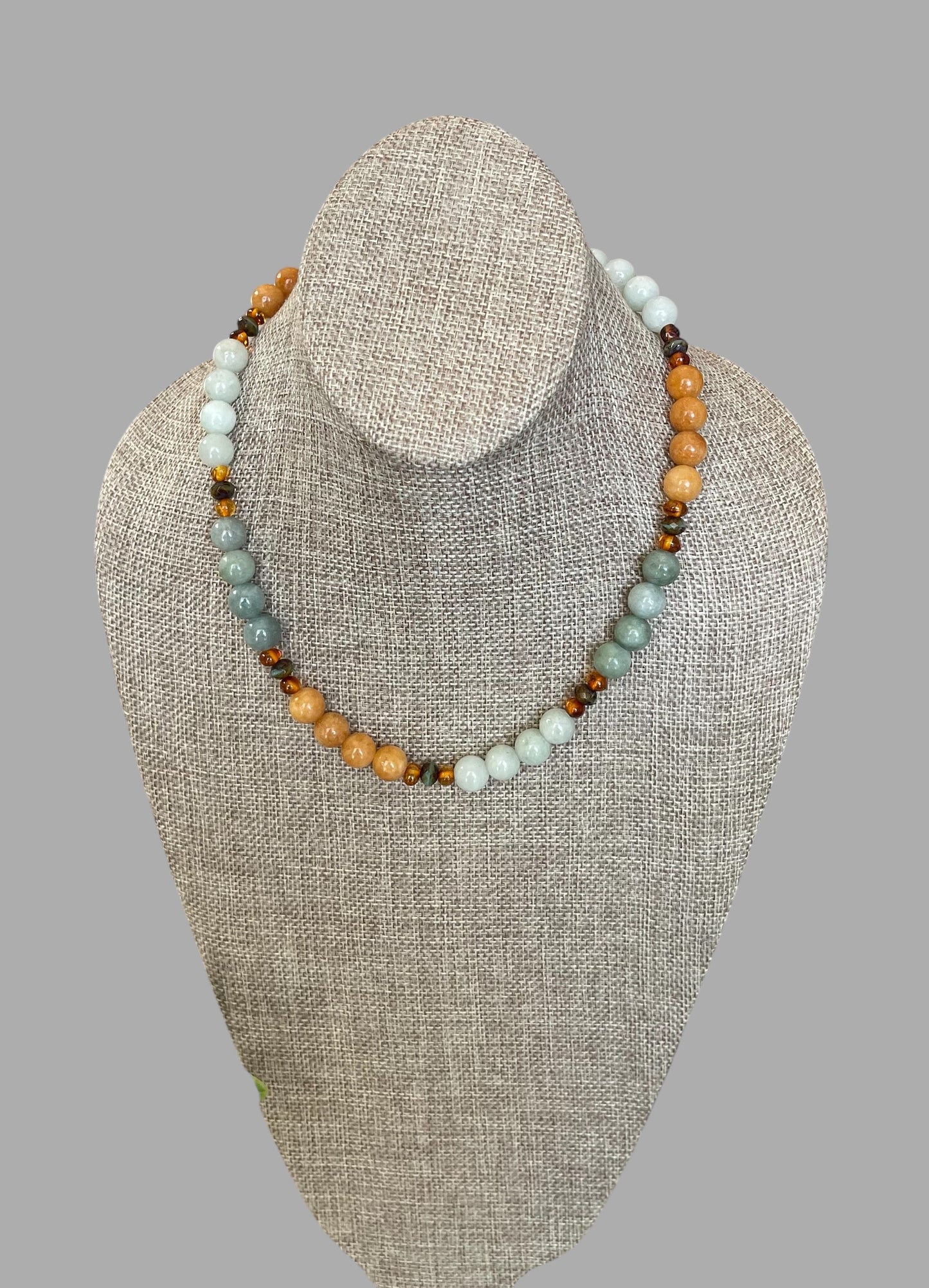 The Seraphina Necklace: Jade, Baltic Amber, and Czech glass