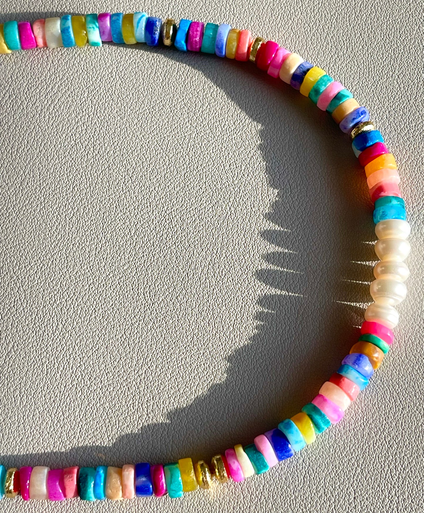 Summer Solstice Necklace: Opals, Agates, Jade & Pearls OOAK