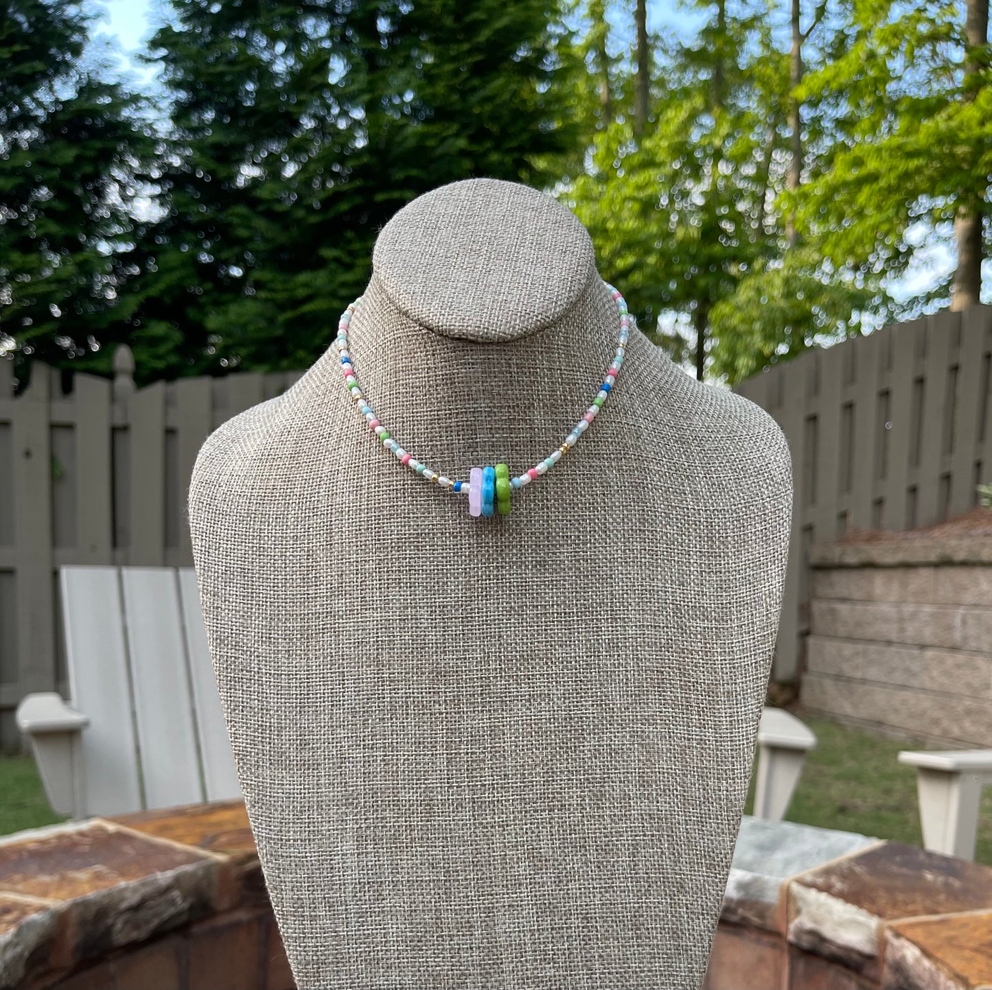 Candy Petals Necklace for Girls/Teens: Freshwater Pearls, Candy colored accents, Fun flower charms and gold clasp and extender