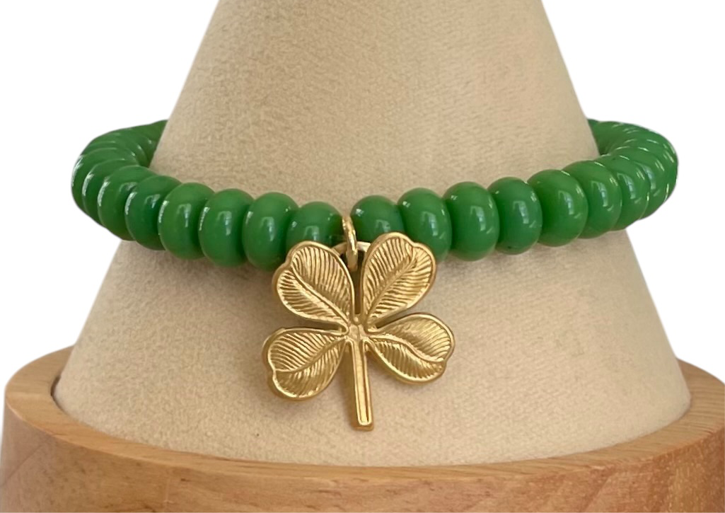 Lucky You Bracelet: Acrylic and glass beads—You choose! Also, Choose from 2 charms to make your bracelet custom FREE SHIPPING!