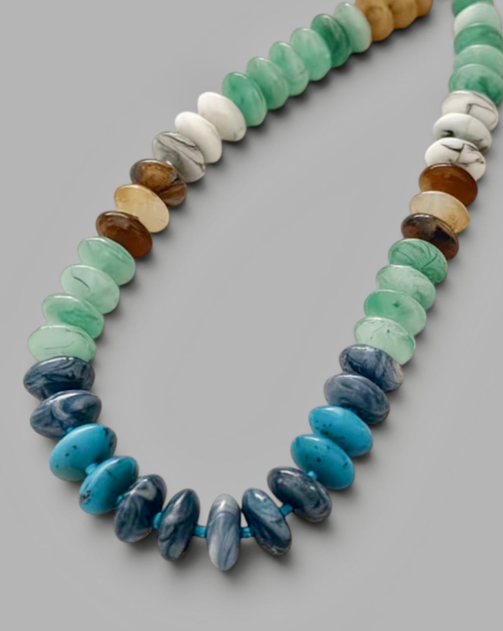 The Coastal Strand: Gradient resin beads Gold lobster clasp