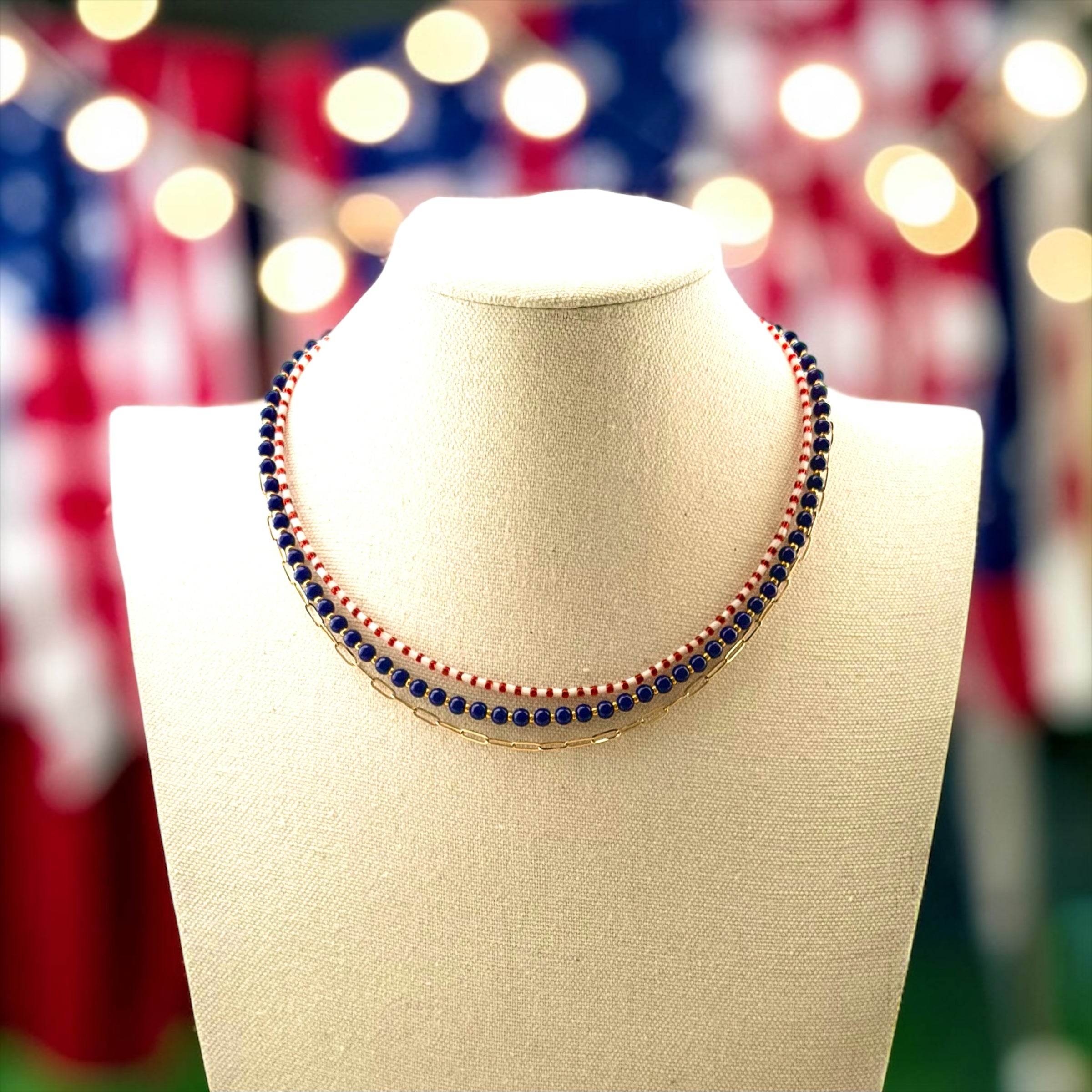Stars & Stripes Stack: 3 necklaces