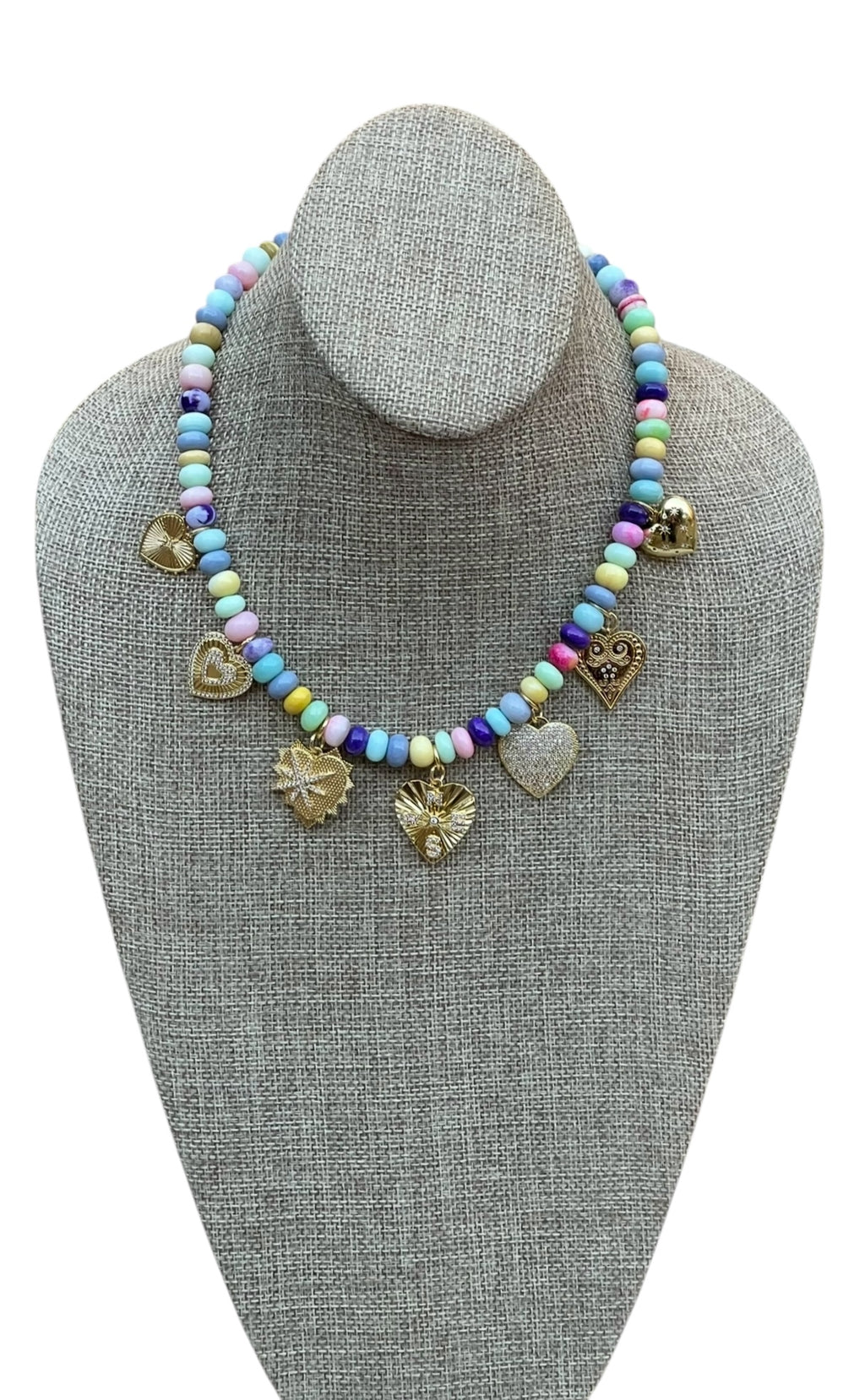 Candy Opal Hearts Necklace OOAK