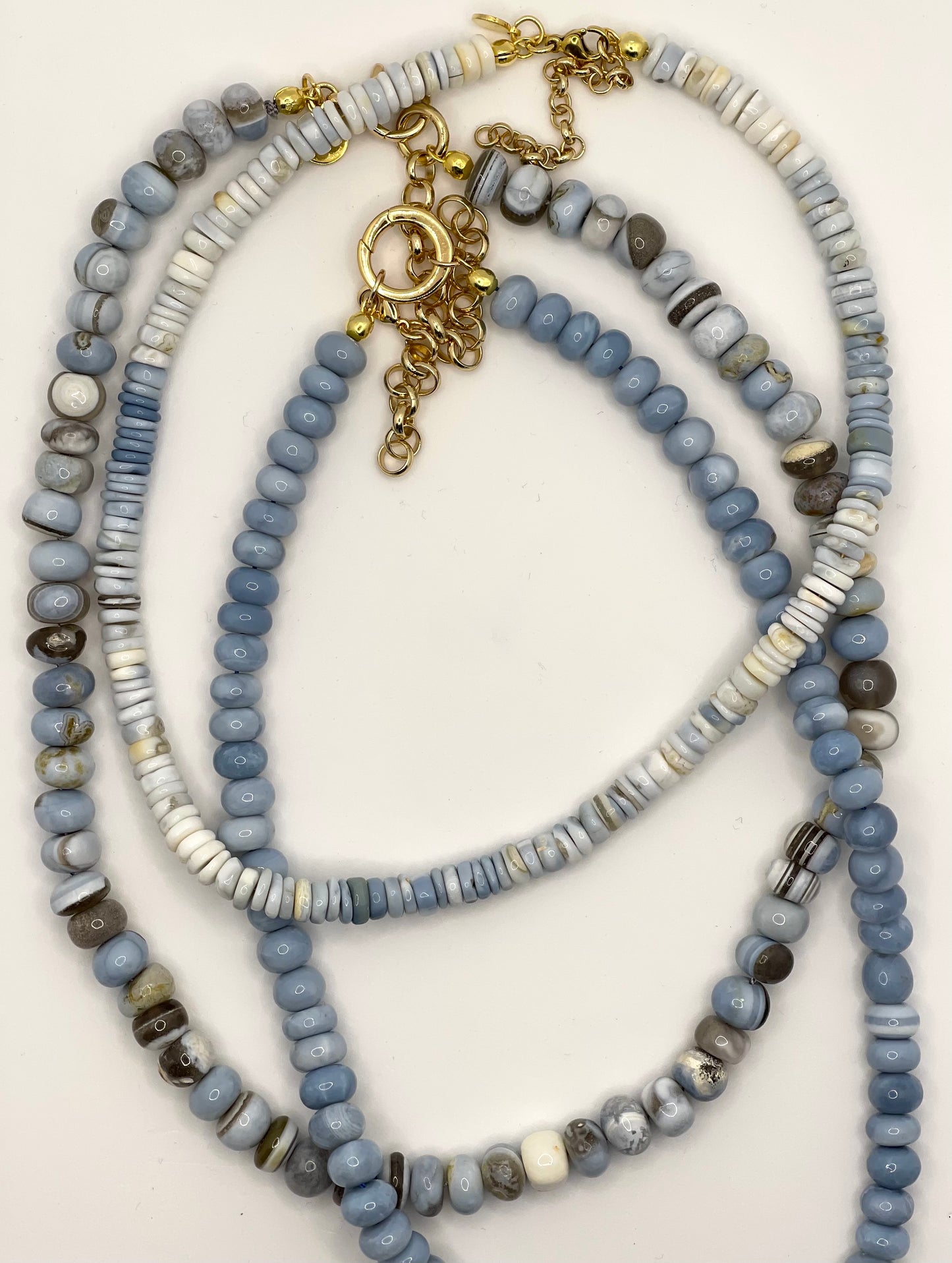 Darker Wash Denim Opal Necklace