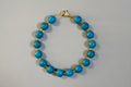 Laguna Bay Necklace: Turquoise Magnesite with gold accents and a Pavé clasp OOAK