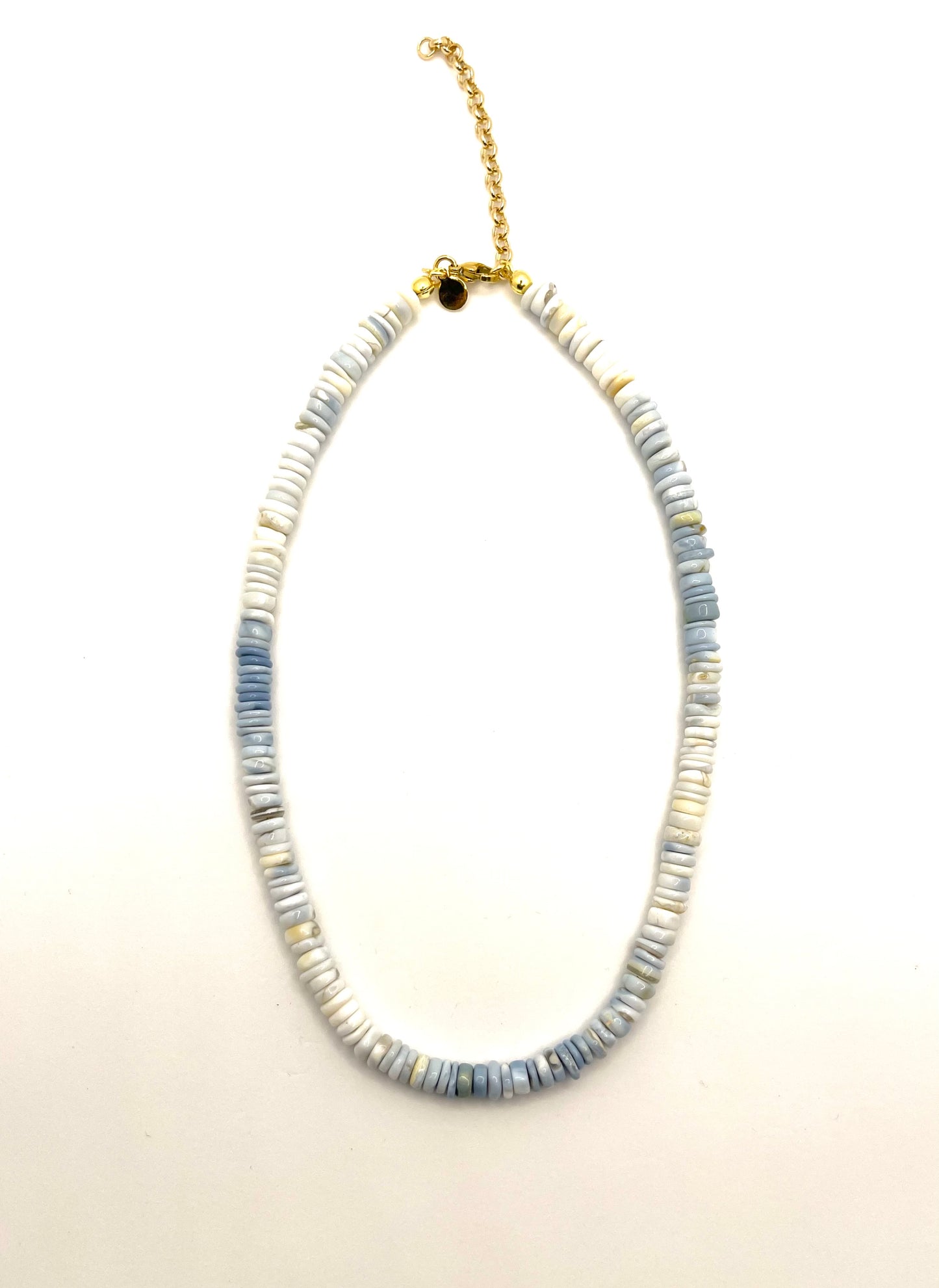 Light Wash Denim Opal Necklace