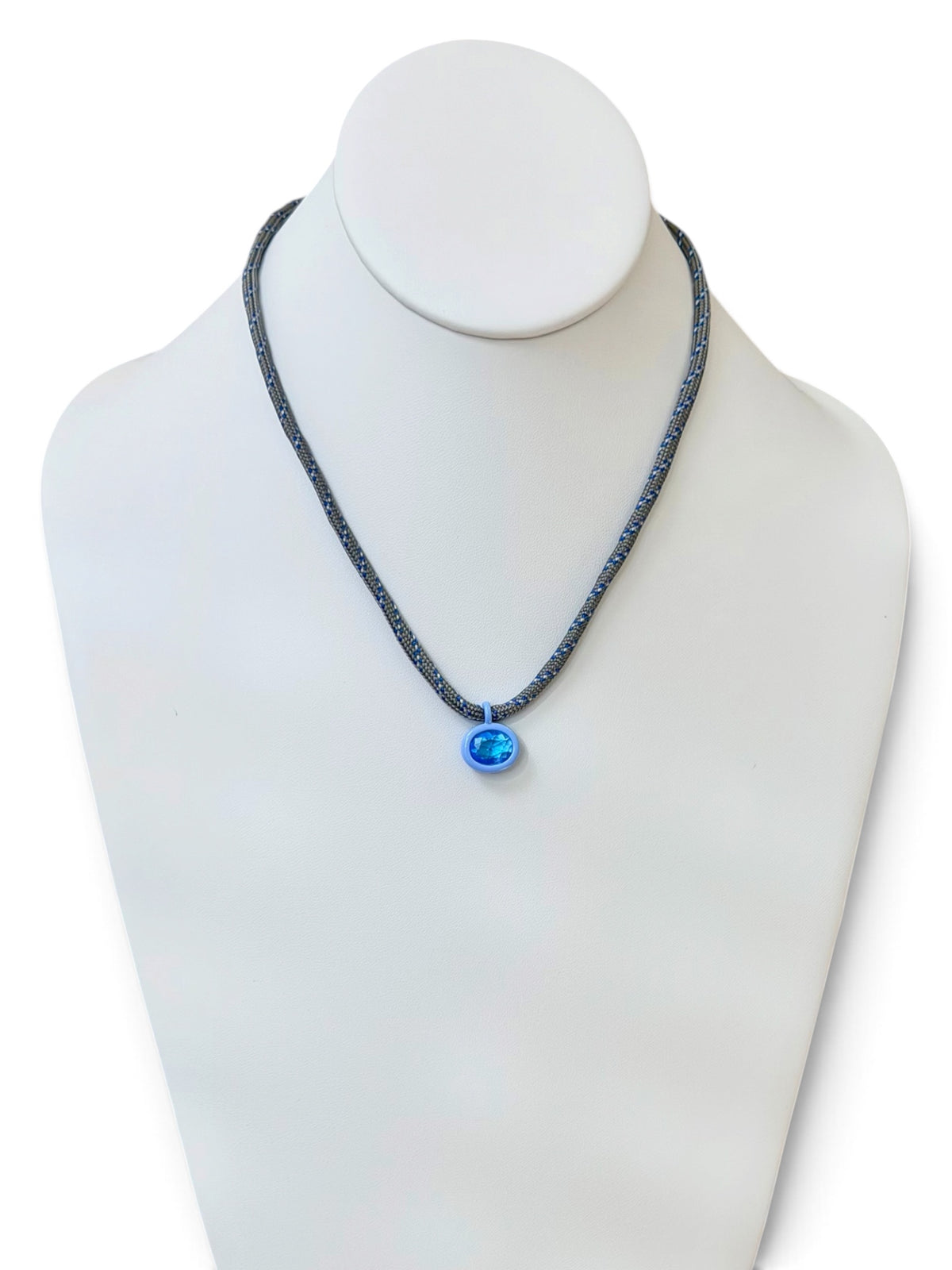 The Luxe Cord Necklace: Various Paracords with a faceted gemstone like pendant