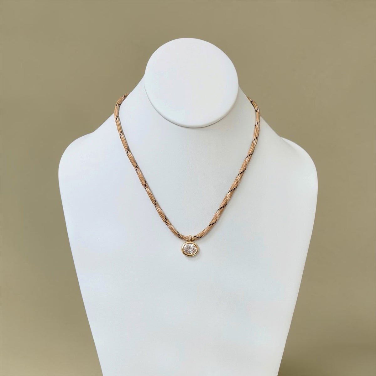 The Luxe Cord Necklace: Various Paracords with a faceted gemstone like pendant