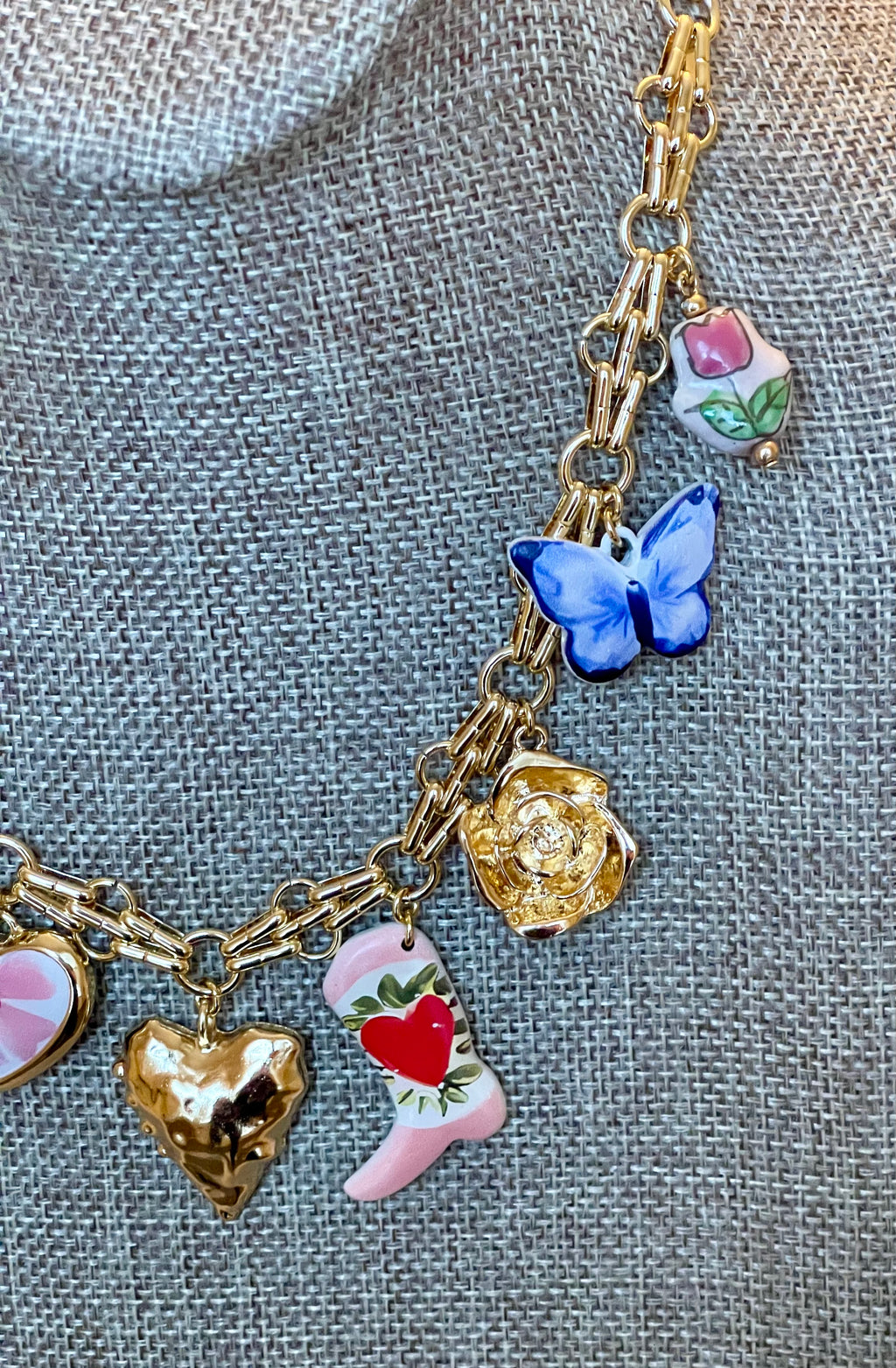The Caroline Necklace: OOAK Tarnish resistant chain w various fun charms
