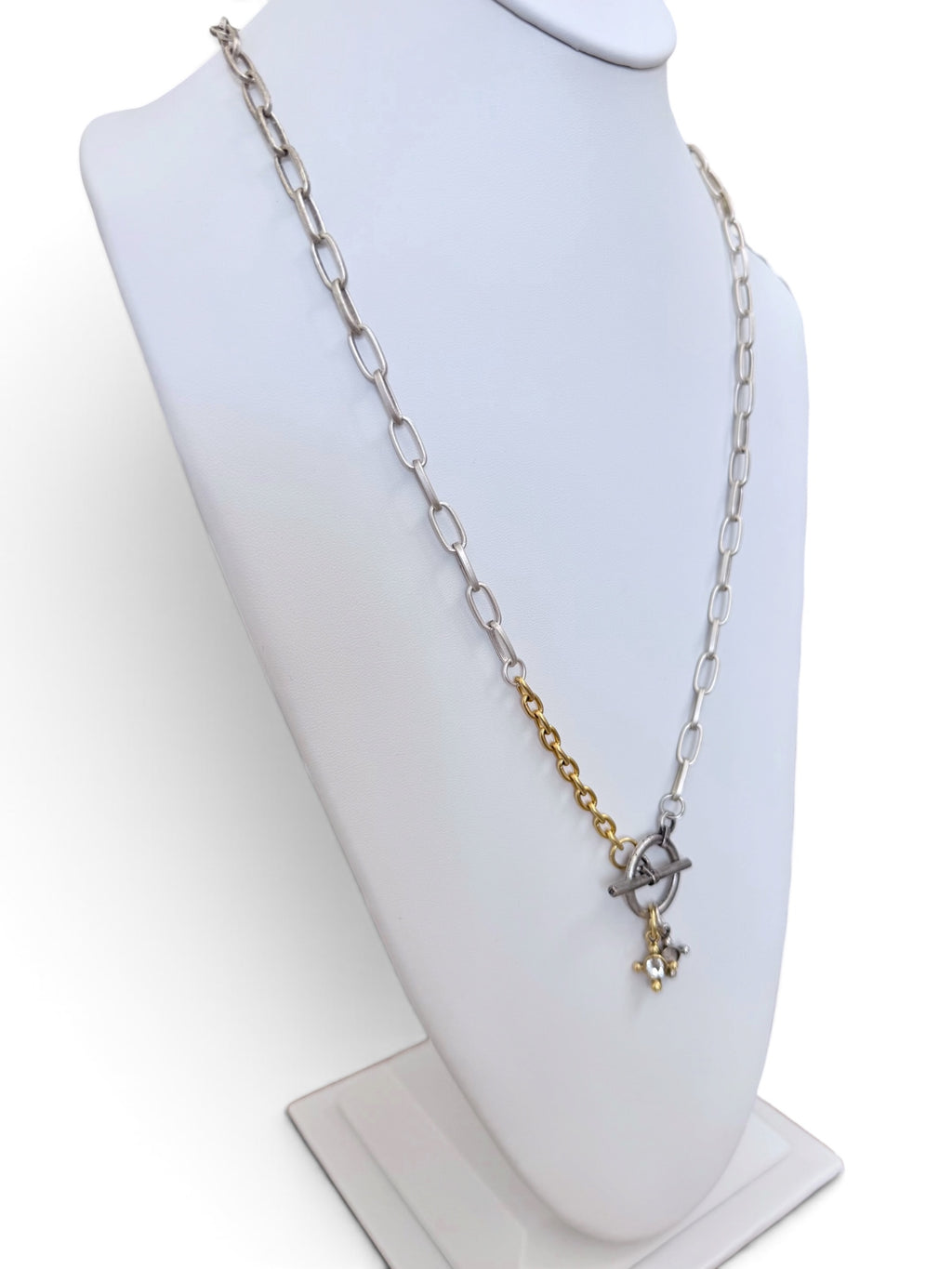 Common Ground Necklace: Silver & Gold chain and charms OOAK
