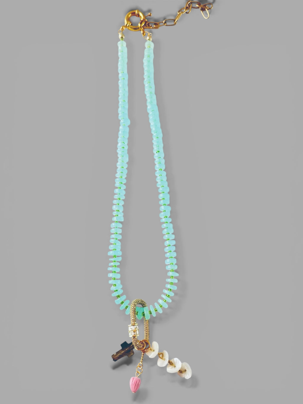 Aquamarine Essence Necklace: Choice of Gold or Silver