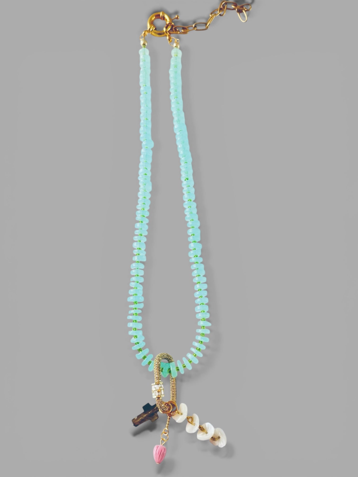 Aquamarine Essence Necklace: Choice of Gold or Silver