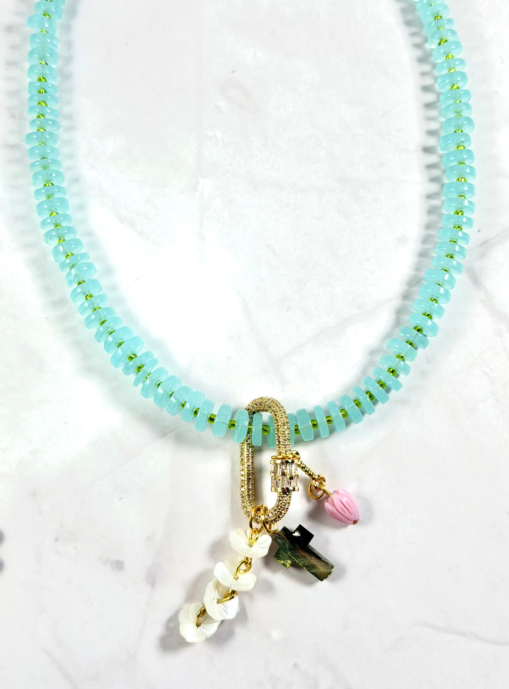 Aquamarine Essence Necklace: Choice of Gold or Silver