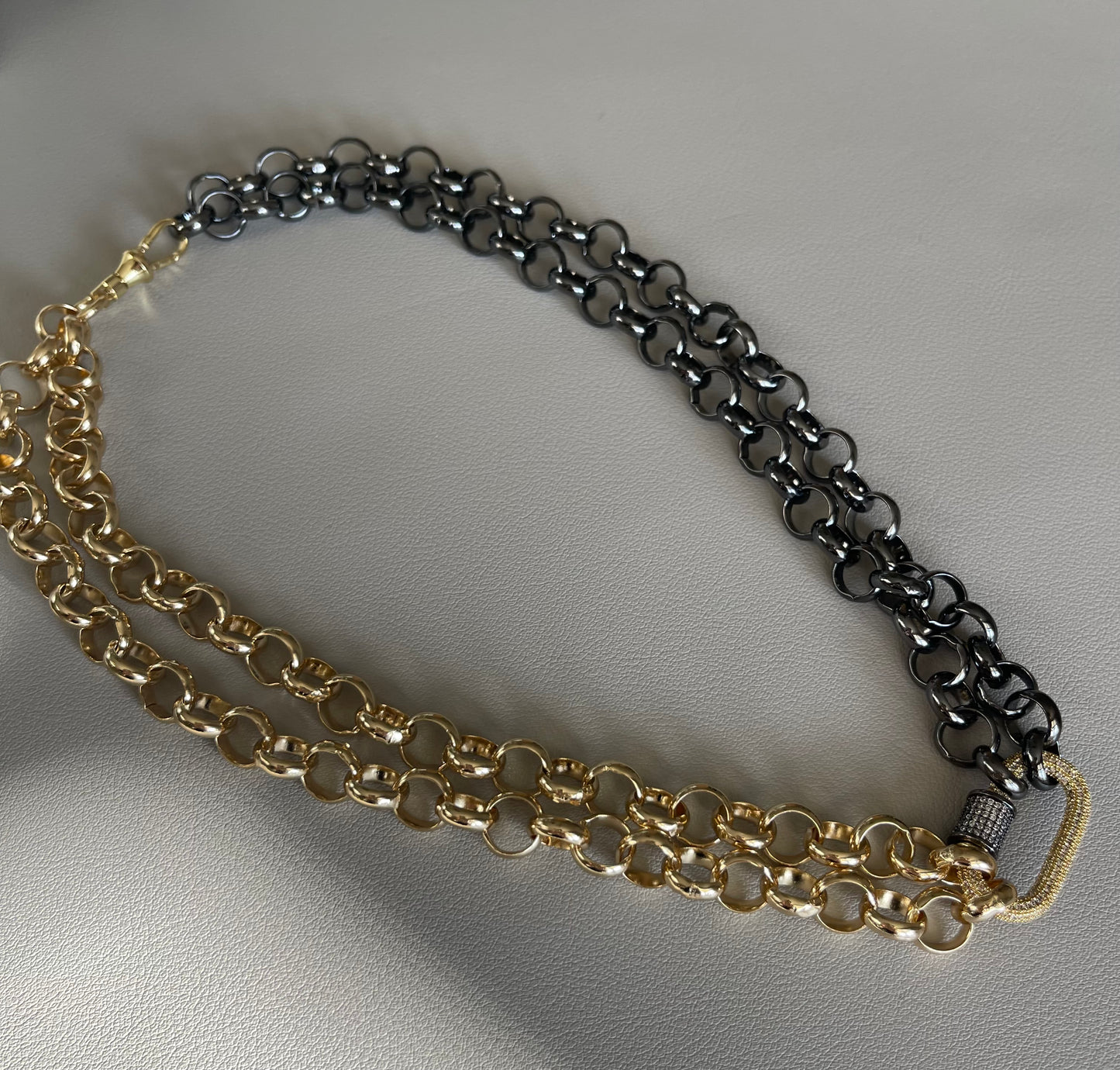 Gunmetal & Gold Necklace