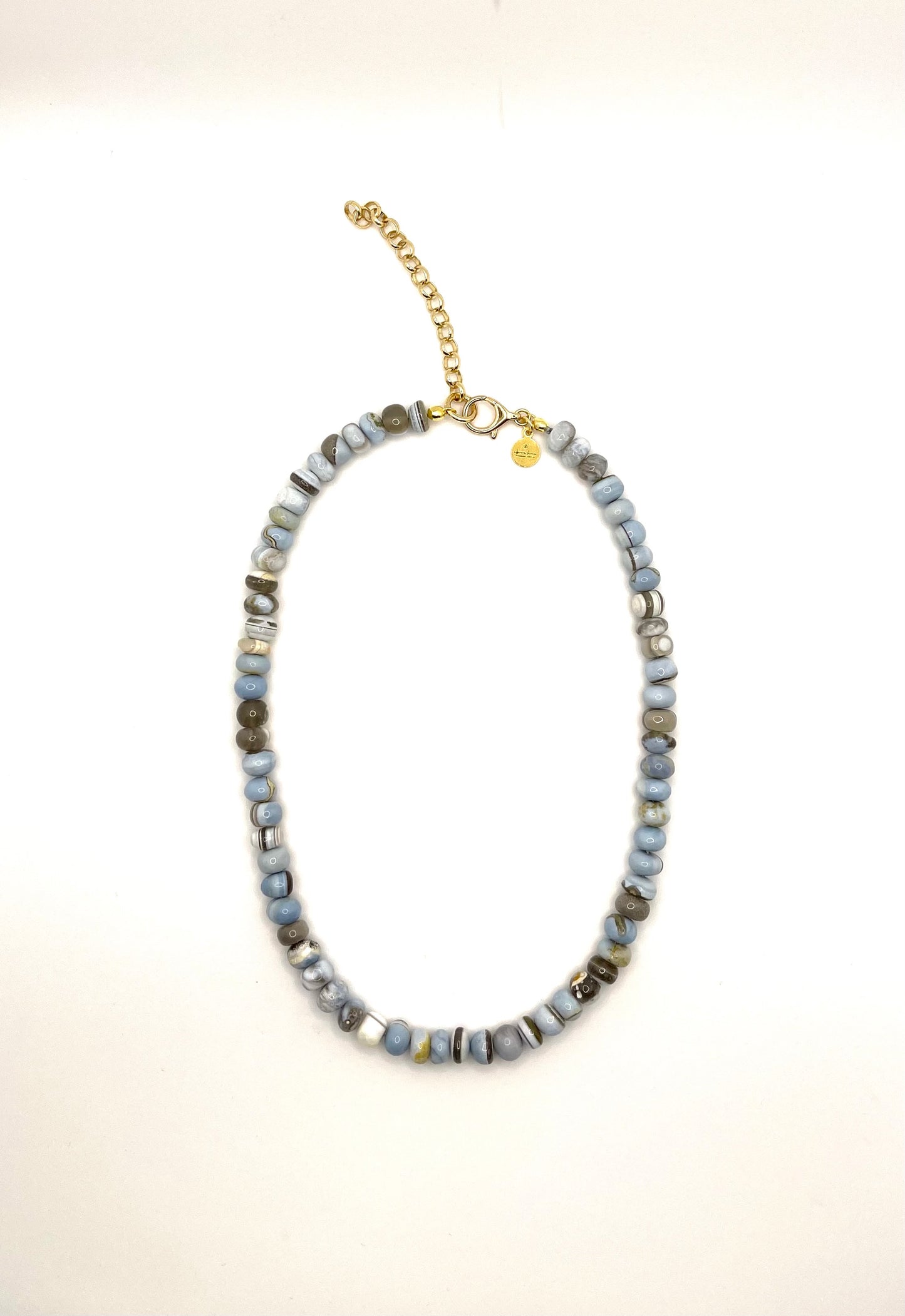 Darker Wash Denim Opal Necklace