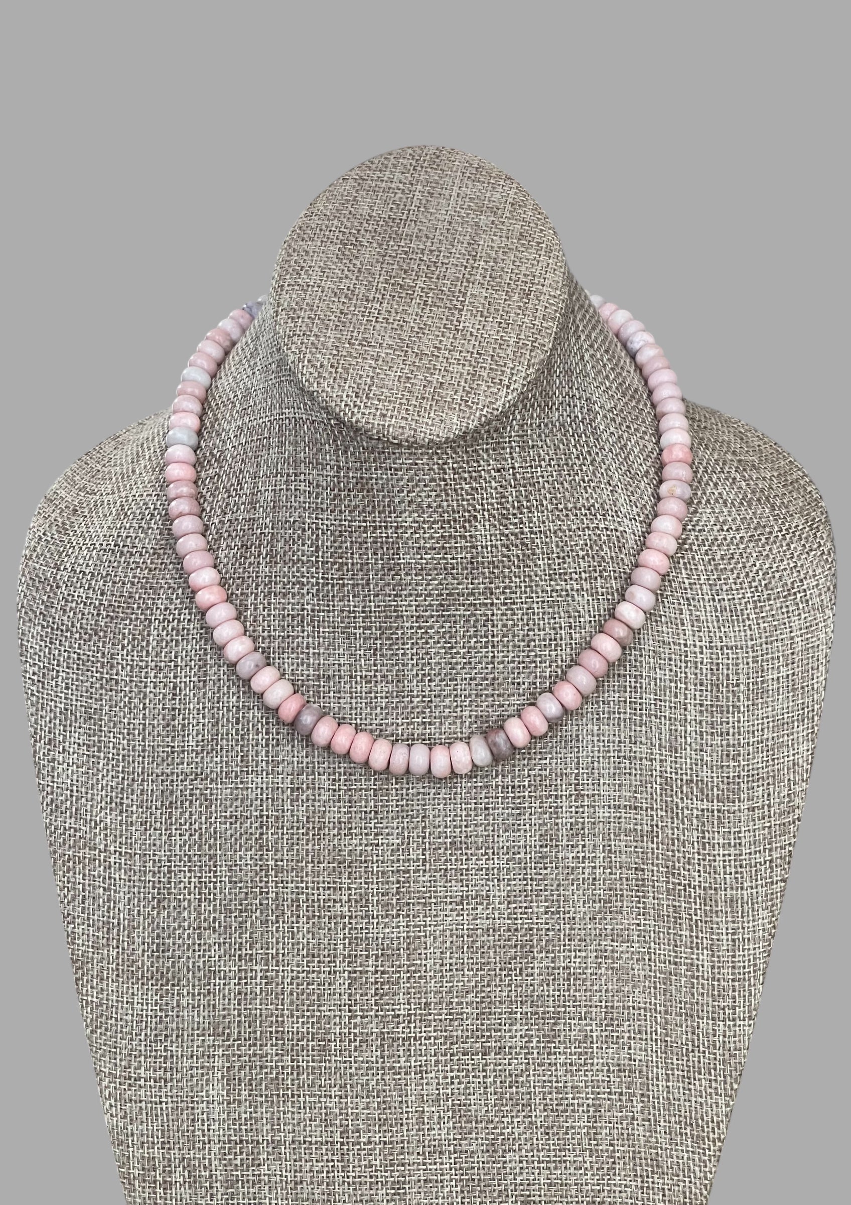 The Chic Pink Set: Matte pink opals with a gold charm holder clasp & a gold filled chain w a pink crystal and CZ charm OOAK