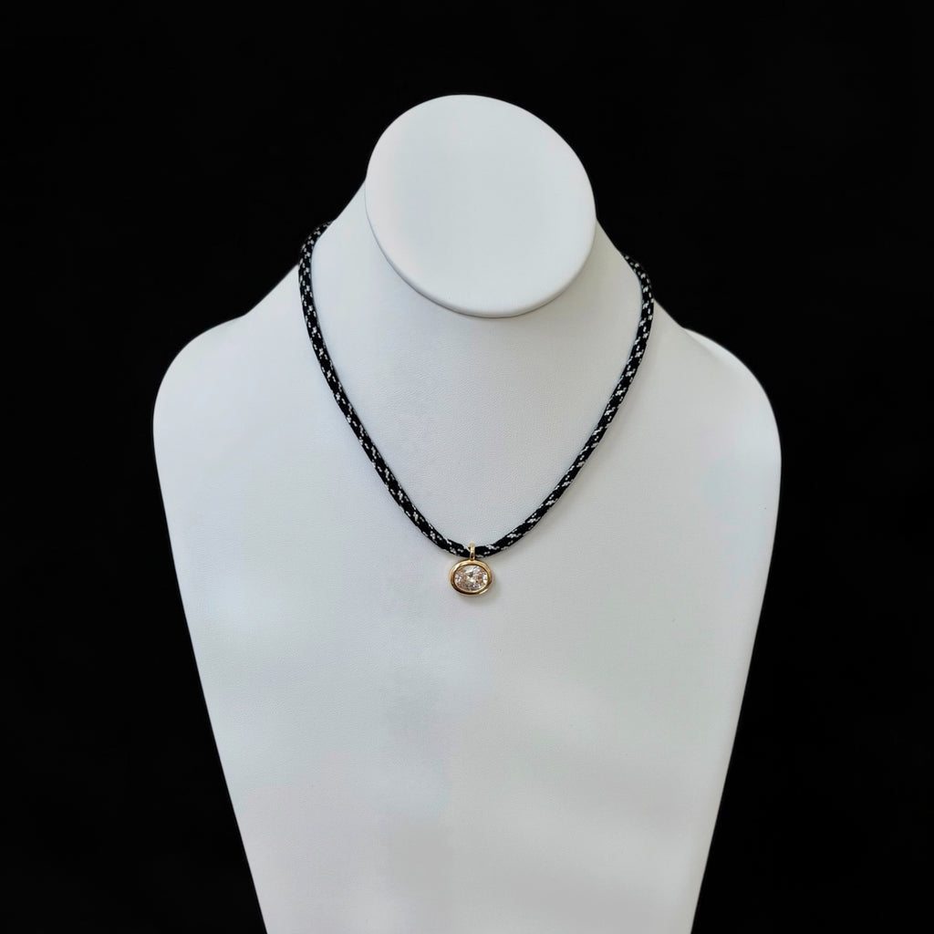 The Luxe Cord Necklace: Various Paracords with a faceted gemstone like pendant