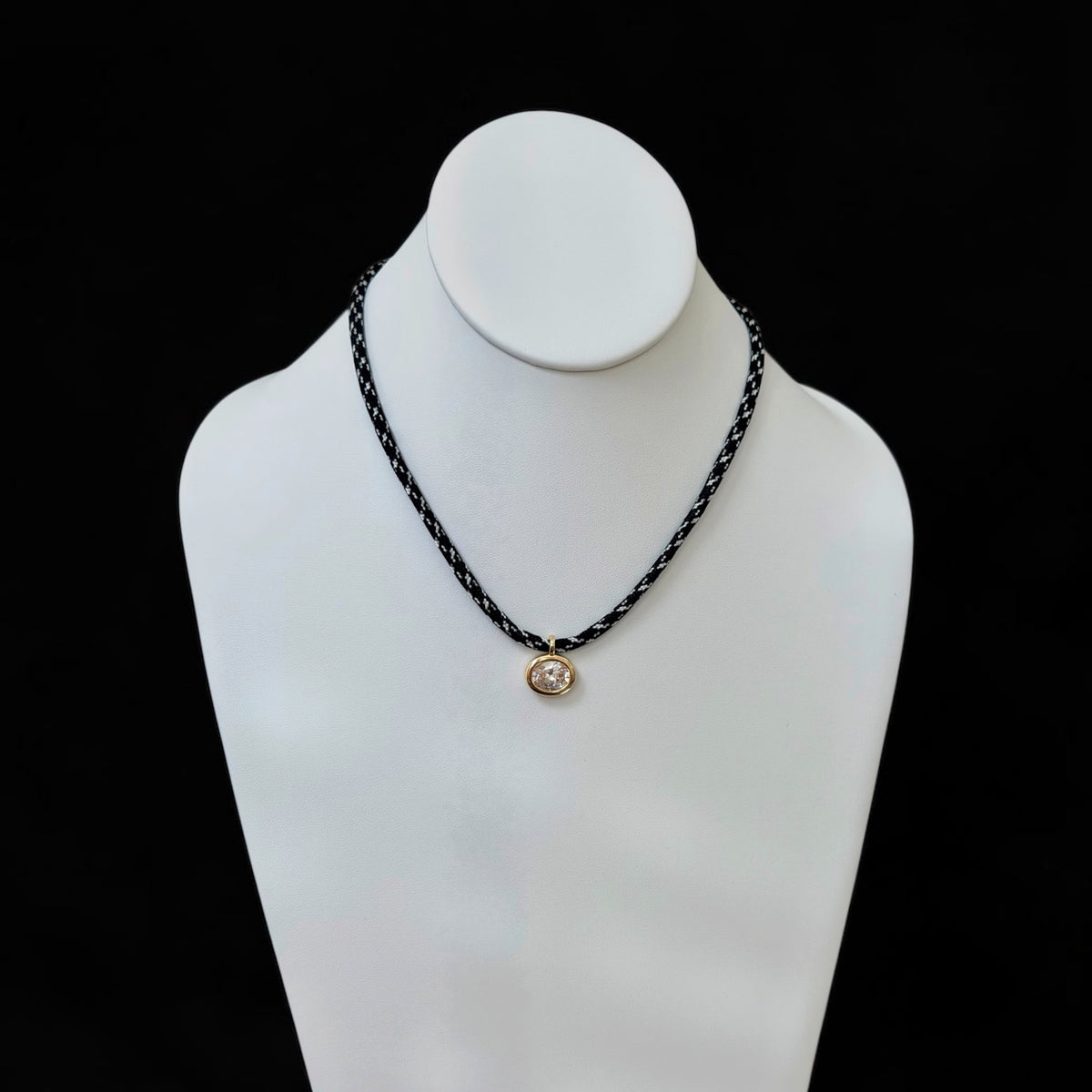 The Luxe Cord Necklace: Various Paracords with a faceted gemstone like pendant