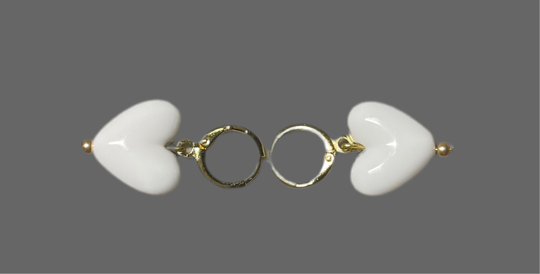 Kindred Colors White Heart Earrings: White acrylic heart dangle earrings with gold huggie🤍🤍