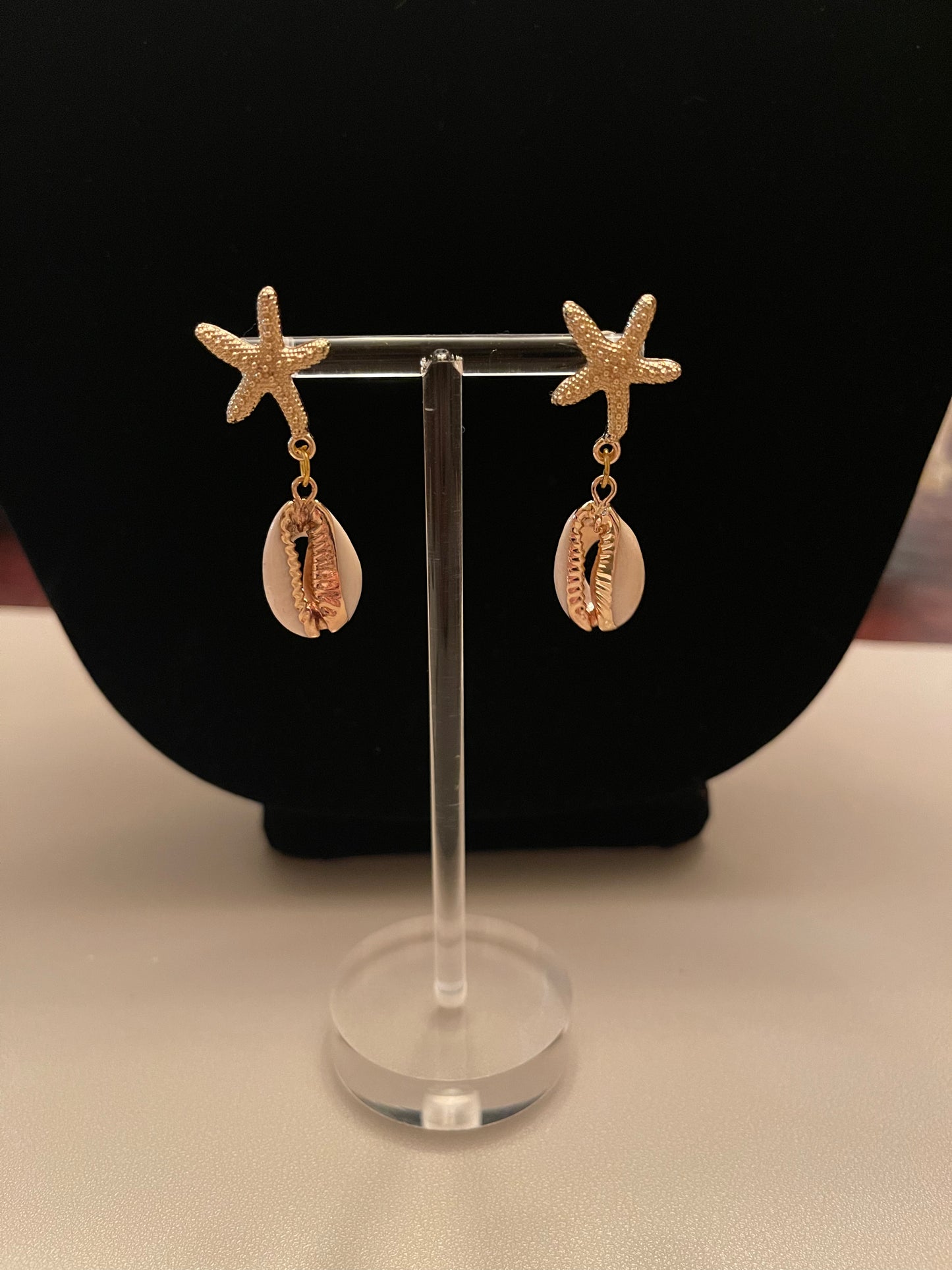 Starfish Cowrie Shell Earrings