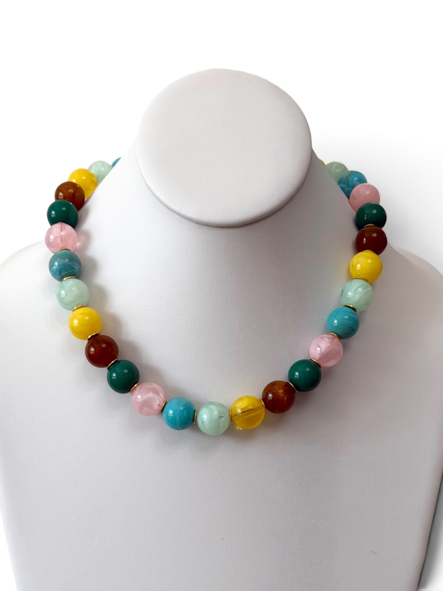 Gelato Gems Necklace: Resin beads with gold accents