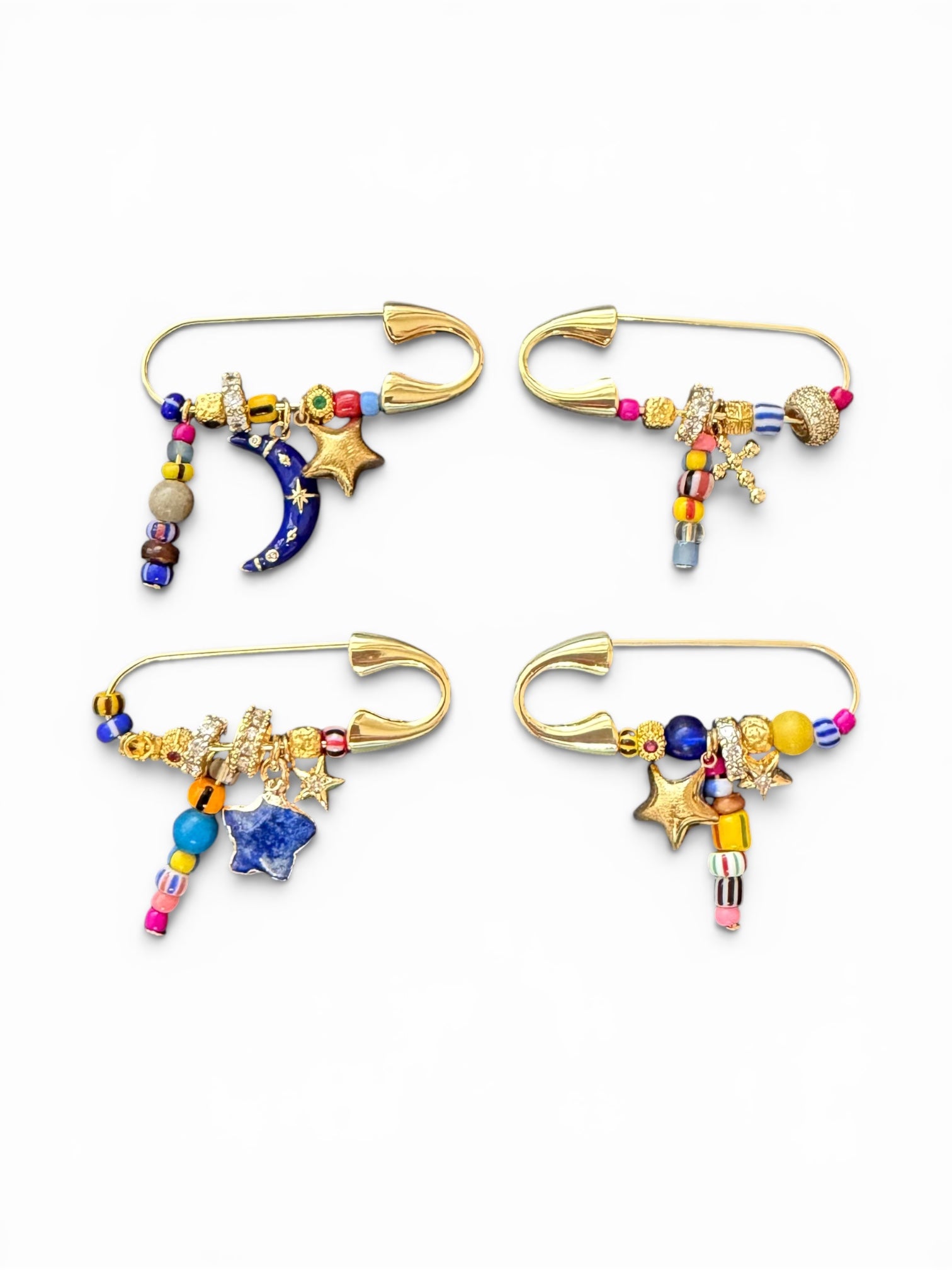 Collected Charms Brooch Pins: 4 Styles