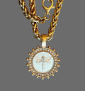 The Aurum Necklace: OOAK Beautiful matte gold wheat chain with dragonfly pendant