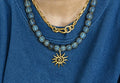 The Soleil Ceramic Necklace: 4 Color Choices Gold Sun Pendant