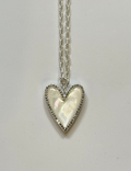 Winter Princess Necklace: OOAK Matte Silver Chain with a Reversible Heart Charm