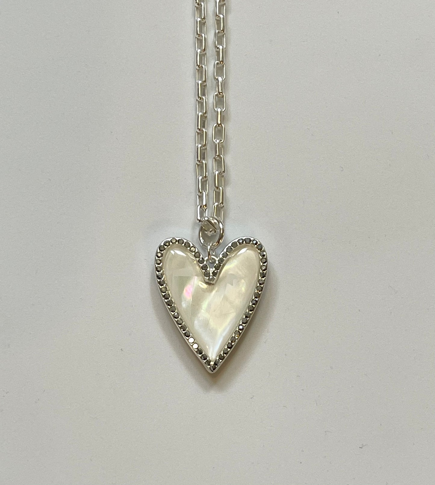 Winter Princess Necklace: OOAK Matte Silver Chain with a Reversible Heart Charm