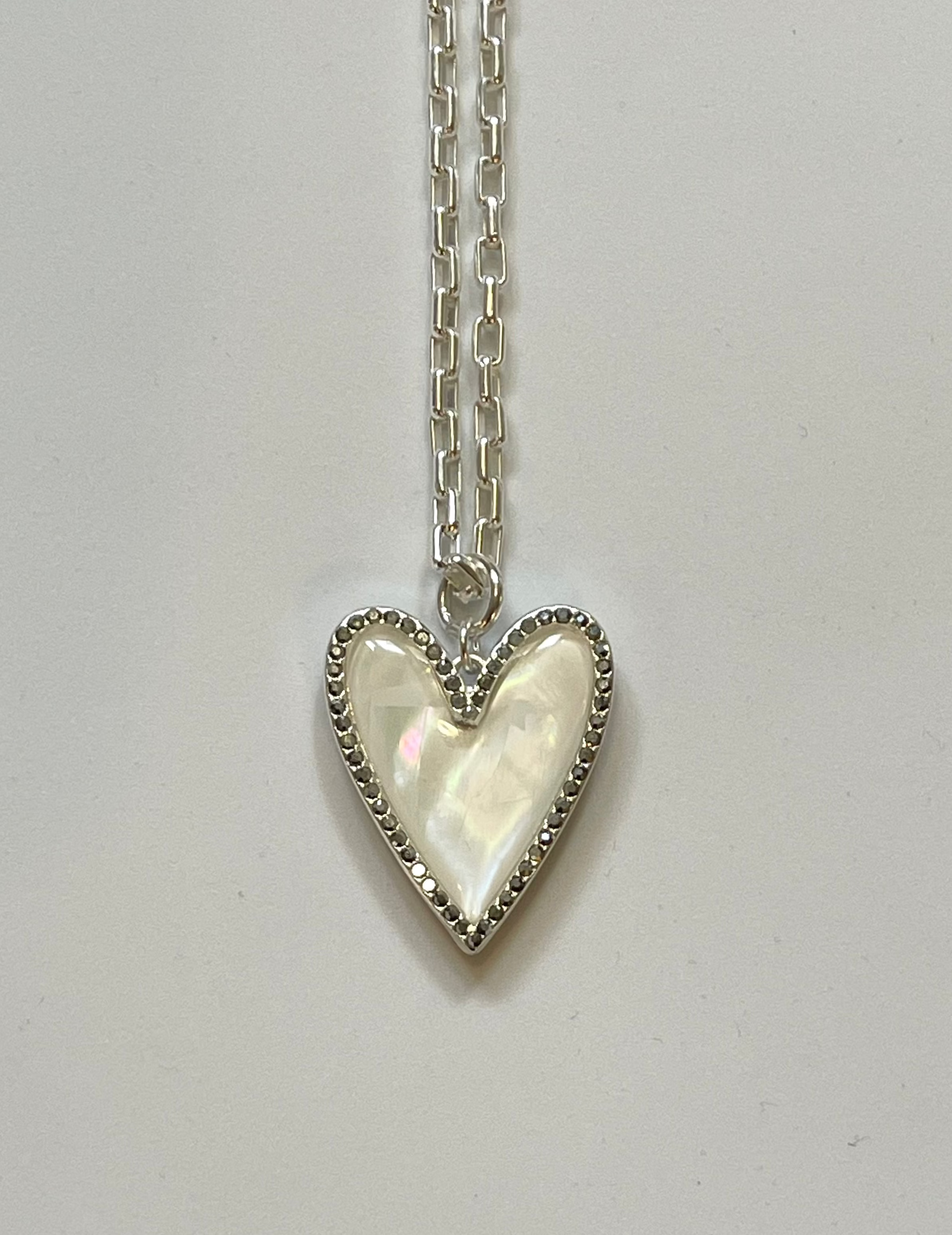 Winter Princess Necklace: OOAK Matte Silver Chain with a Reversible Heart Charm