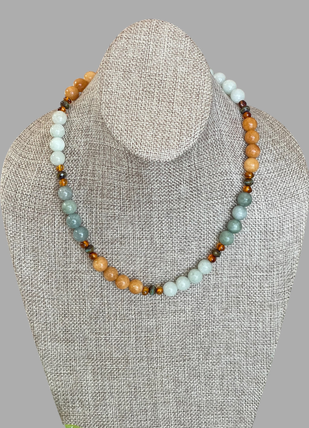 The Seraphina Necklace: Jade, Baltic Amber, and Czech glass