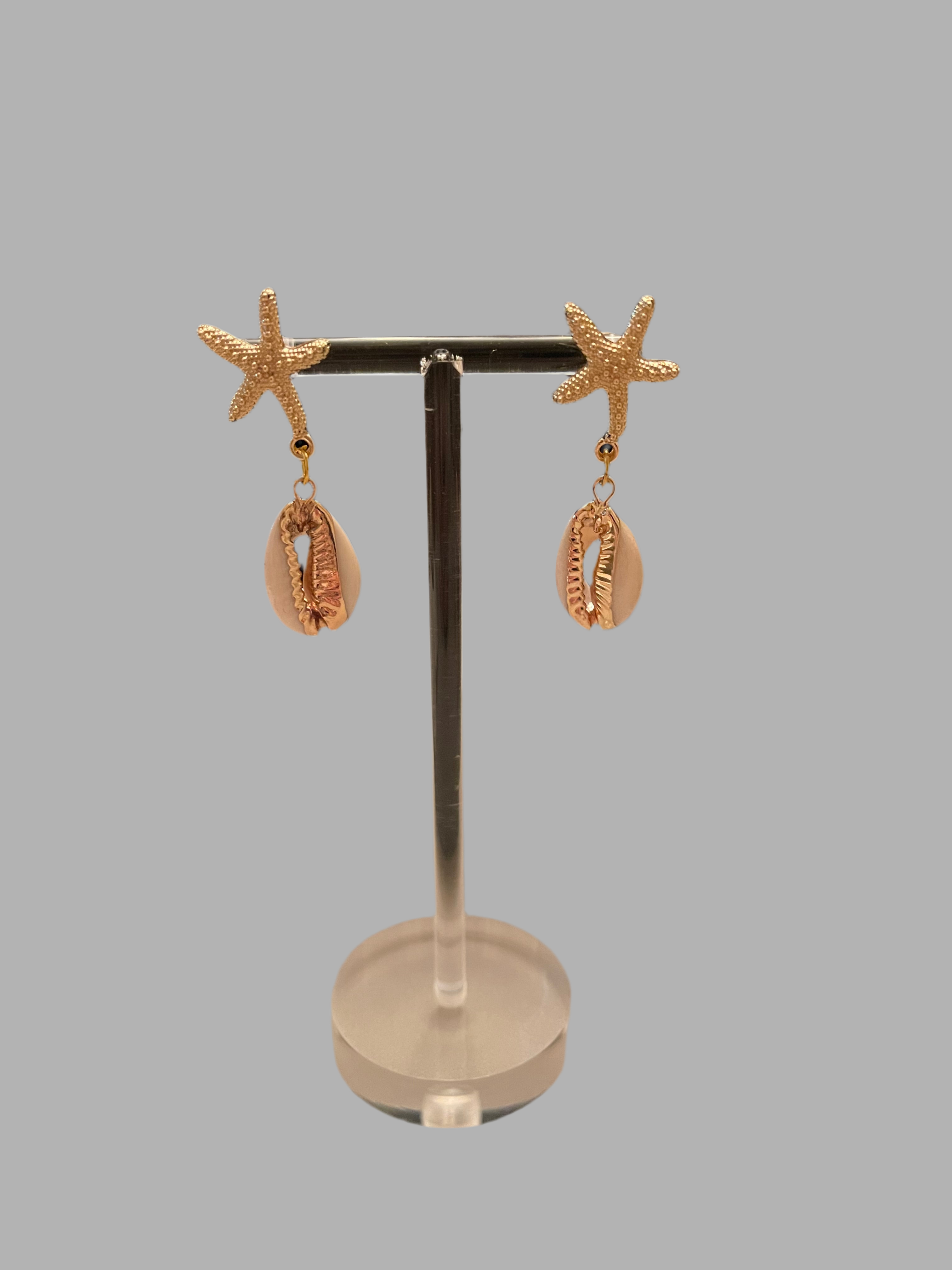 Starfish Cowrie Shell Earrings