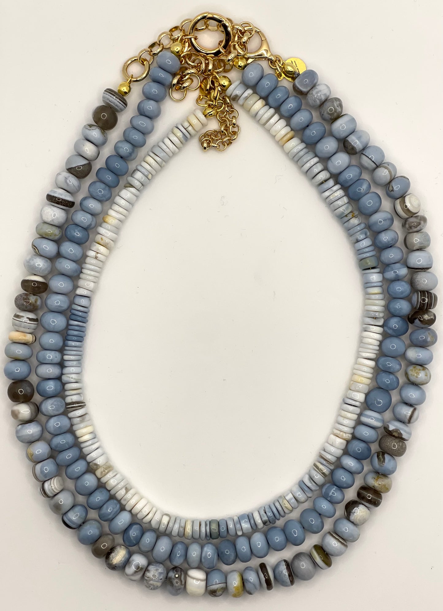 Darker Wash Denim Opal Necklace