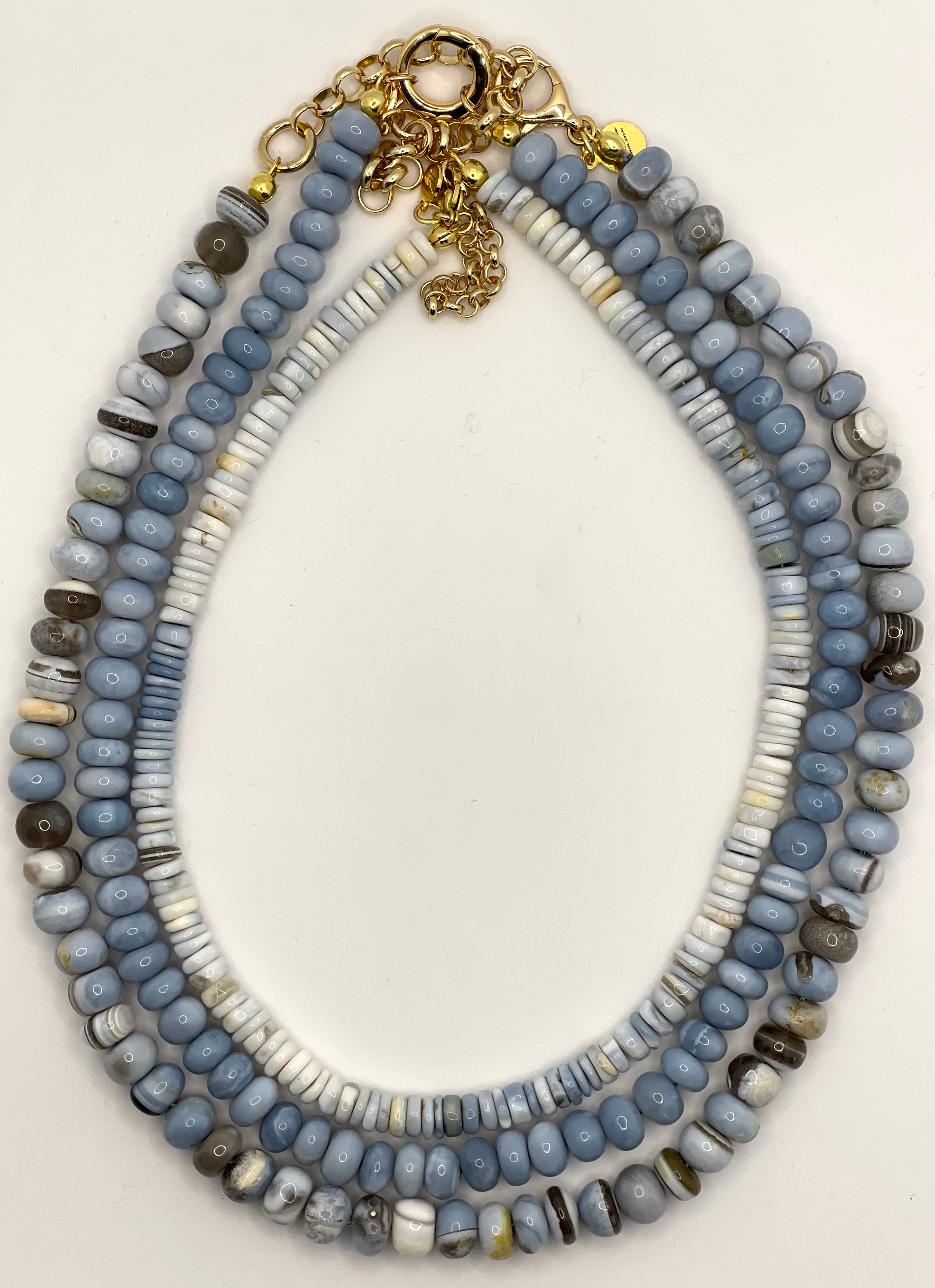 Darker Wash Denim Opal Necklace