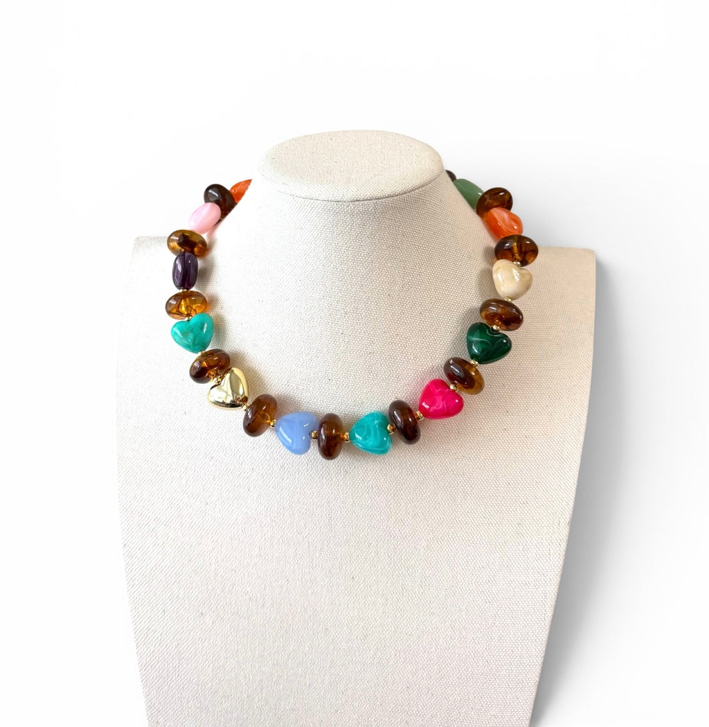 The Sweetheart Necklace: resin that looks like gemstones